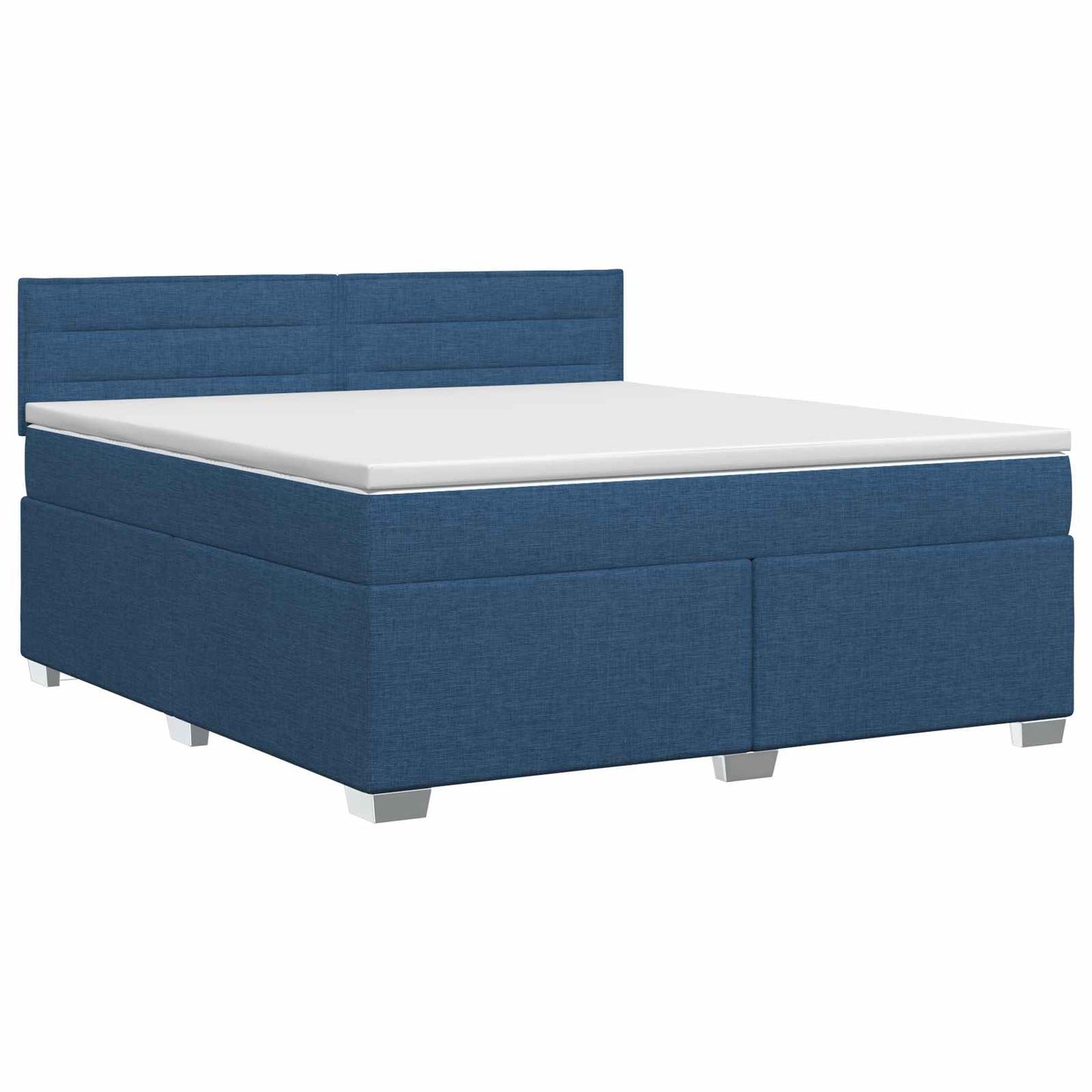 vidaXL Κρεβάτι box spring με στρώμα Μπλε 140 x 200 cm Ύφασμα