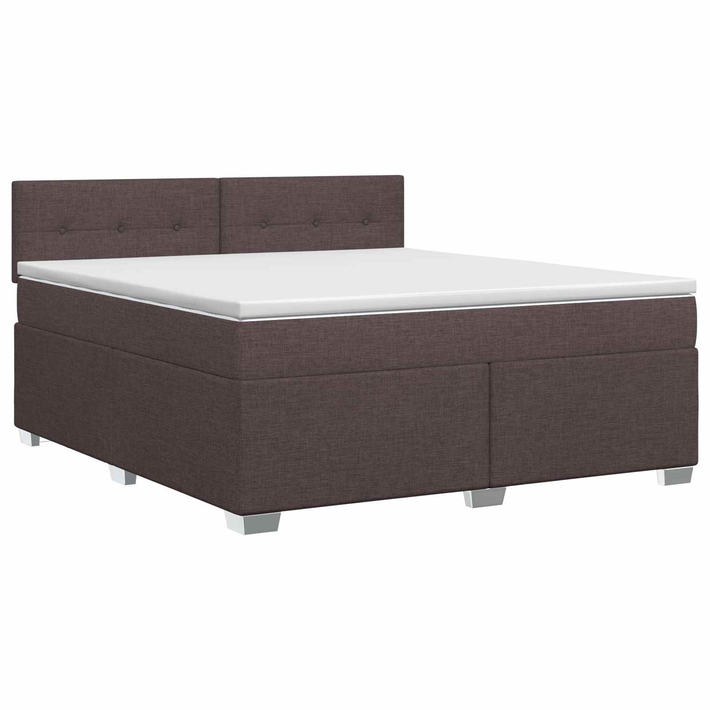 vidaXL Κρεβάτι box spring με στρώμα Σκούρο Καφέ 140 x 200 cm Ύφασμα