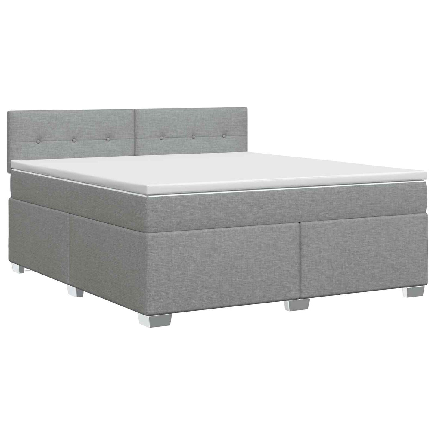 vidaXL Κρεβάτι box spring με στρώμα Ανοιχτό γκρι 160 x 200 cm Ύφασμα