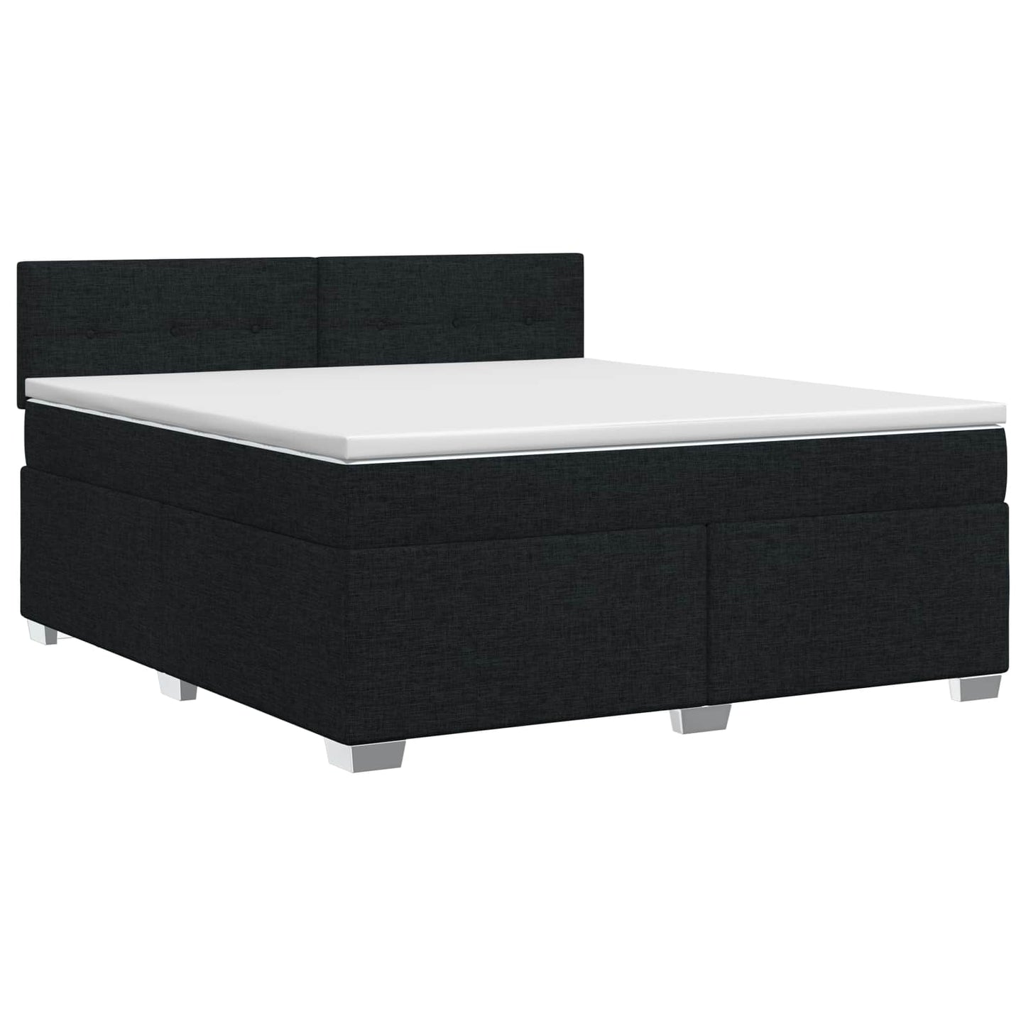 vidaXL Κρεβάτι box spring με στρώμα Μαύρο 160 x 200 cm Ύφασμα