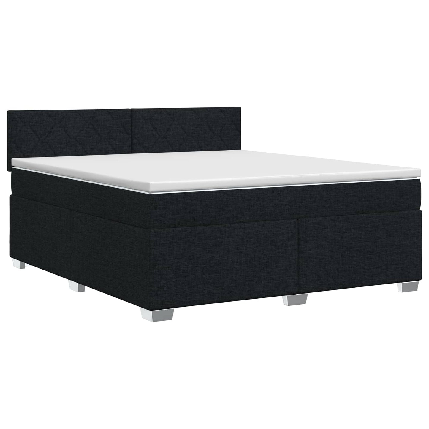 vidaXL Κρεβάτι box spring με στρώμα Μαύρο 160 x 200 cm Ύφασμα