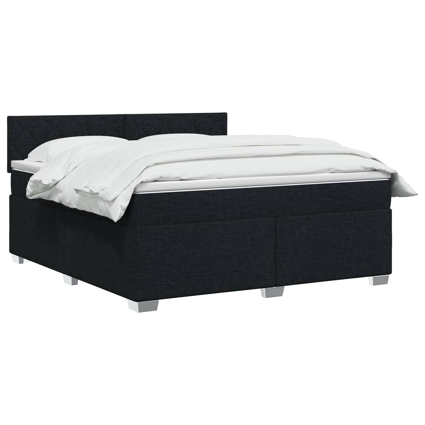vidaXL Κρεβάτι box spring με στρώμα Μαύρο 160 x 200 cm Ύφασμα