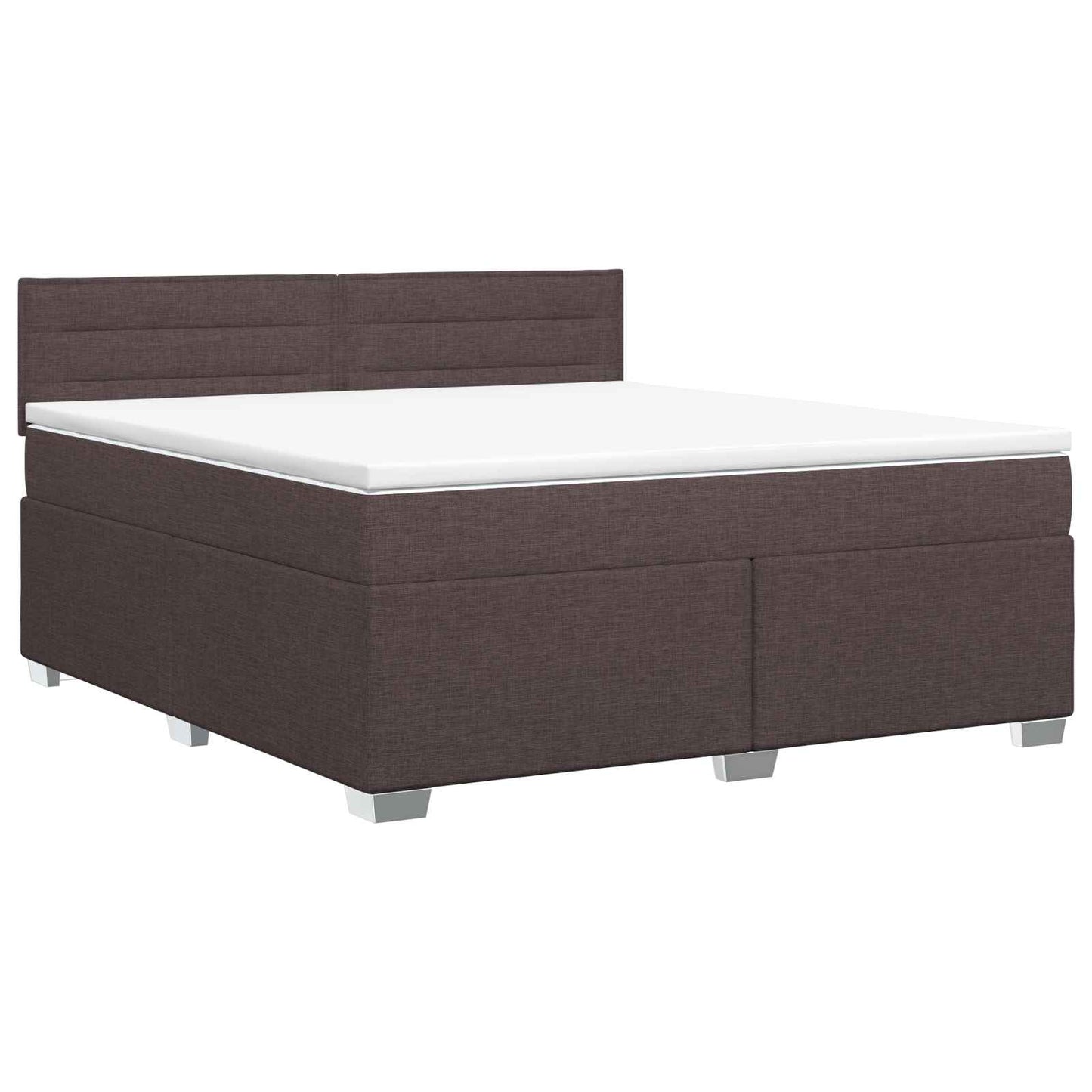vidaXL Κρεβάτι box spring με στρώμα Σκούρο Καφέ 180 x 200 cm Ύφασμα