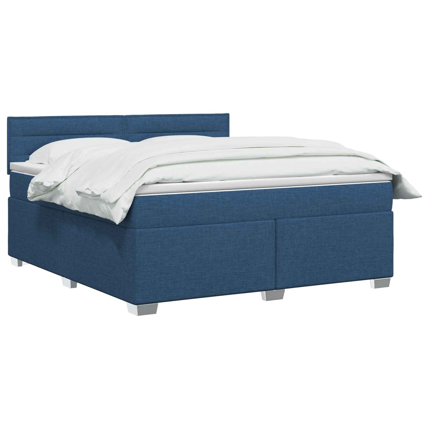 vidaXL Κρεβάτι box spring με στρώμα Μπλε 180 x 200 cm Ύφασμα