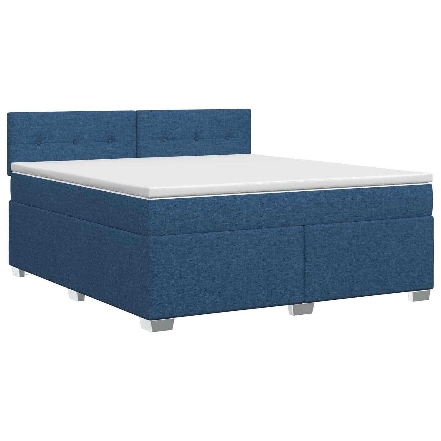 vidaXL Κρεβάτι box spring με στρώμα Μπλε 180 x 200 cm Ύφασμα