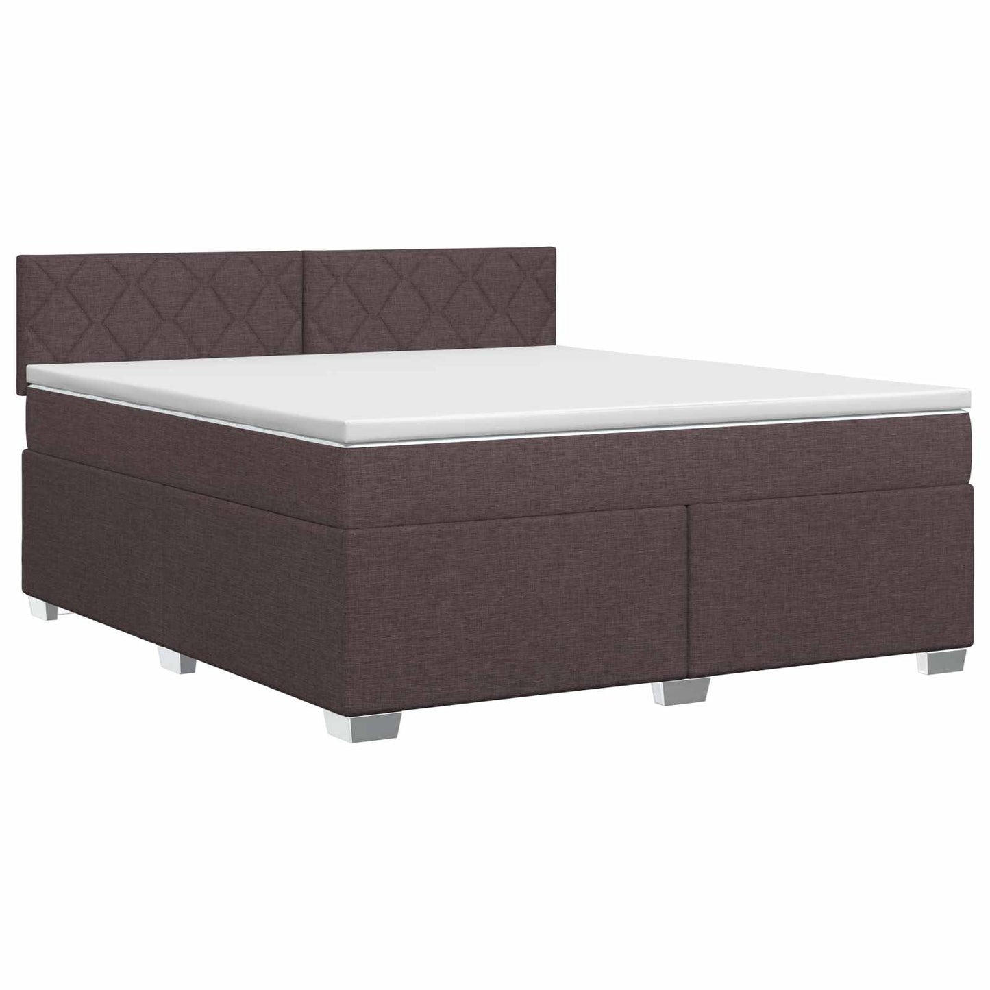 vidaXL Κρεβάτι box spring με στρώμα Σκούρο Καφέ 180 x 200 cm Ύφασμα