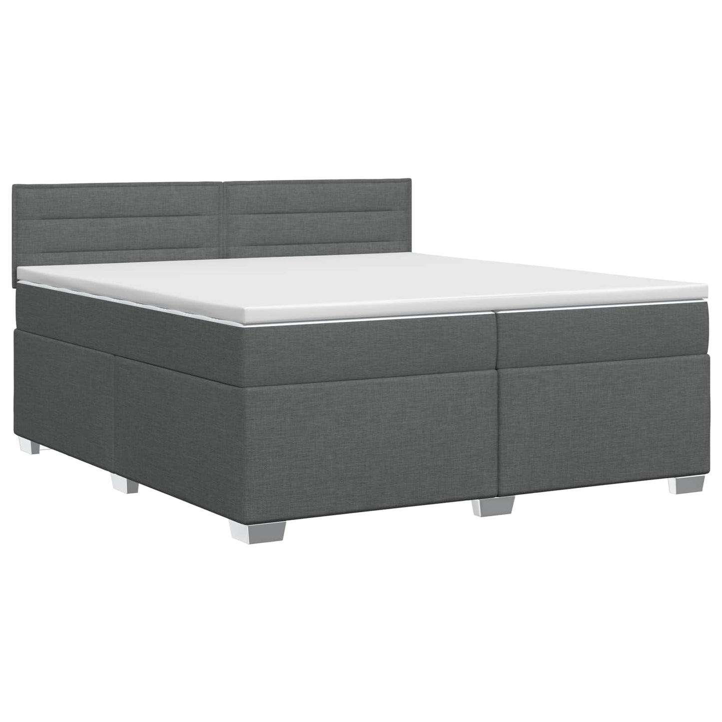 vidaXL Κρεβάτι box spring με στρώμα Σκούρο Γκρι 200 x 200 cm Ύφασμα