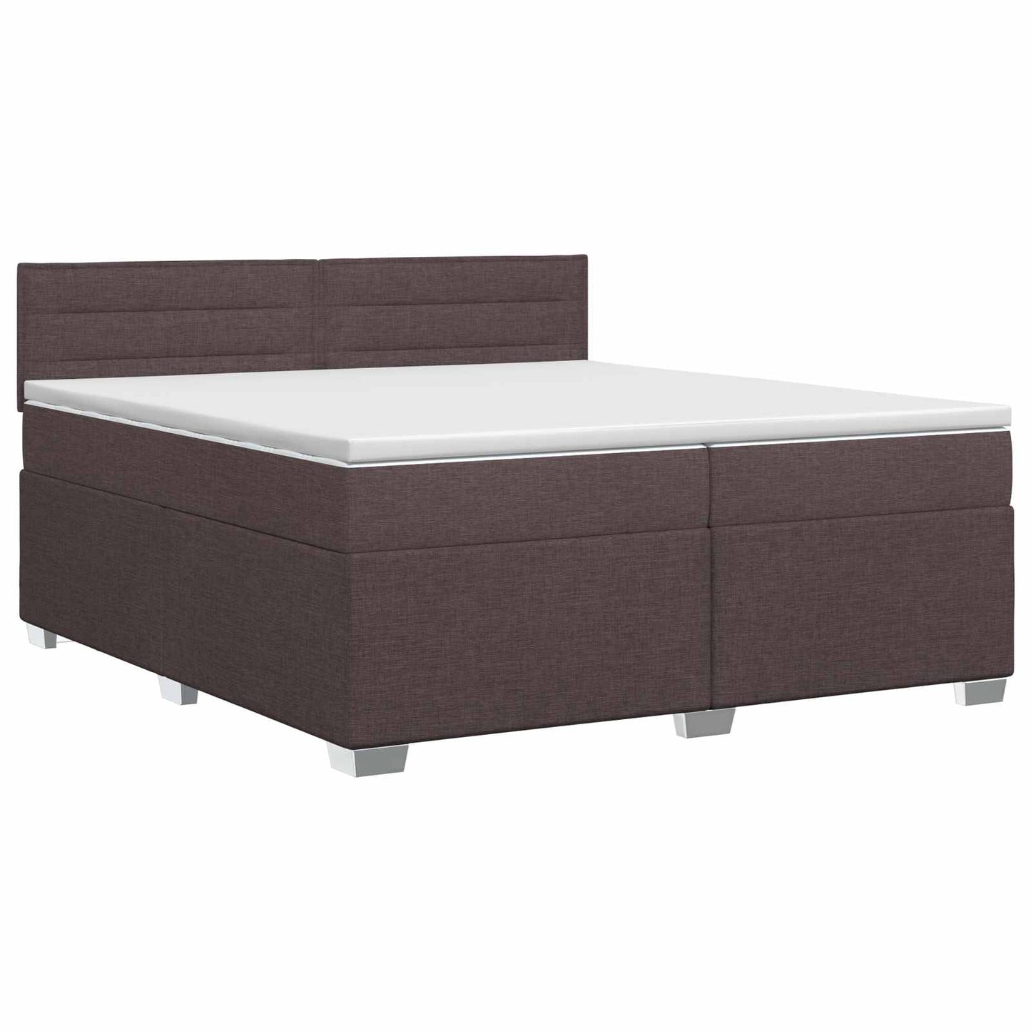 vidaXL Κρεβάτι box spring με στρώμα Σκούρο Καφέ 200 x 200 cm Ύφασμα