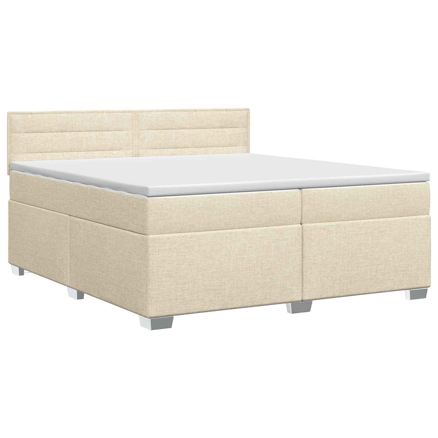 vidaXL Κρεβάτι box spring με στρώμα Κρεμ 200 x 200 cm Ύφασμα