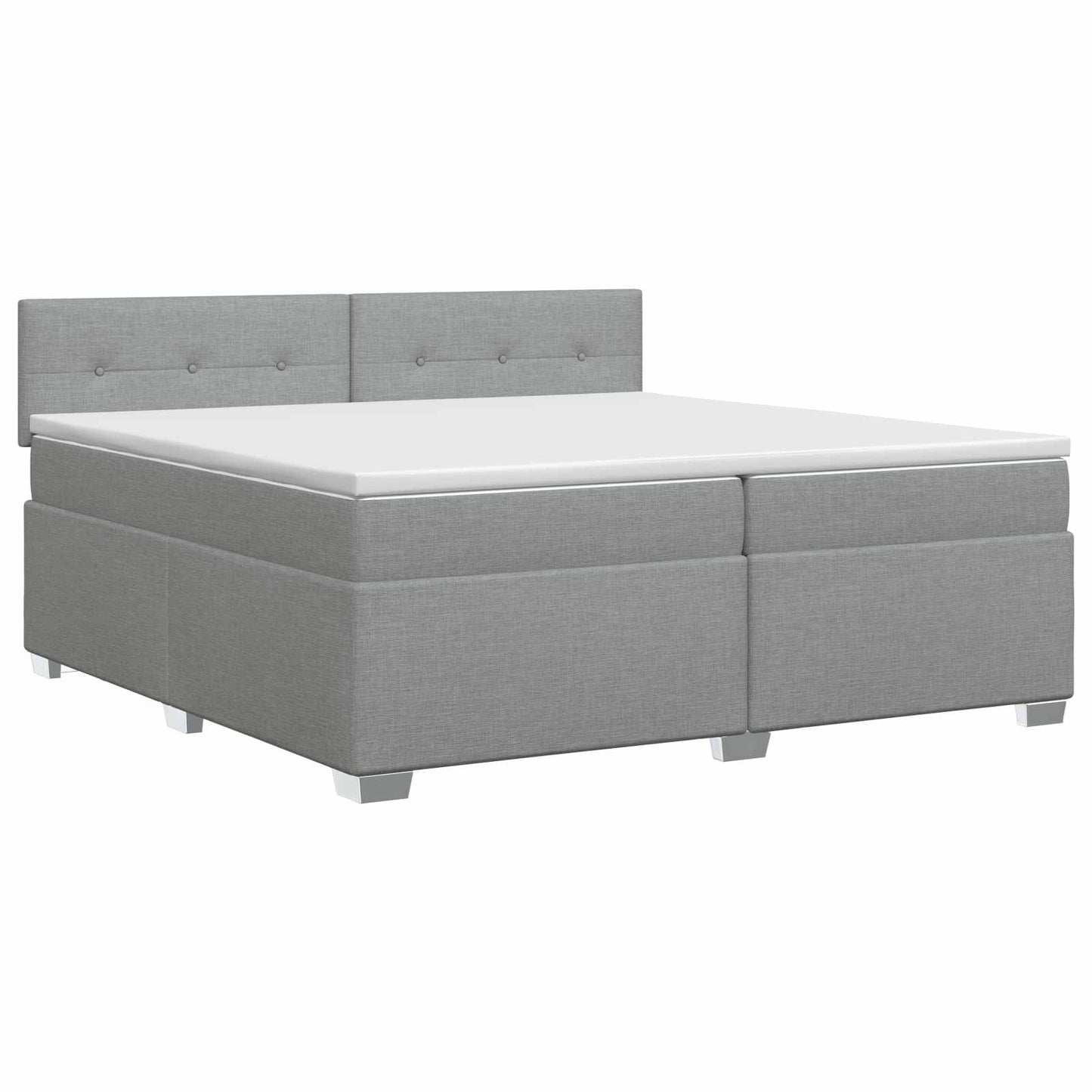 vidaXL Κρεβάτι box spring με στρώμα Ανοιχτό γκρι 200 x 200 cm Ύφασμα