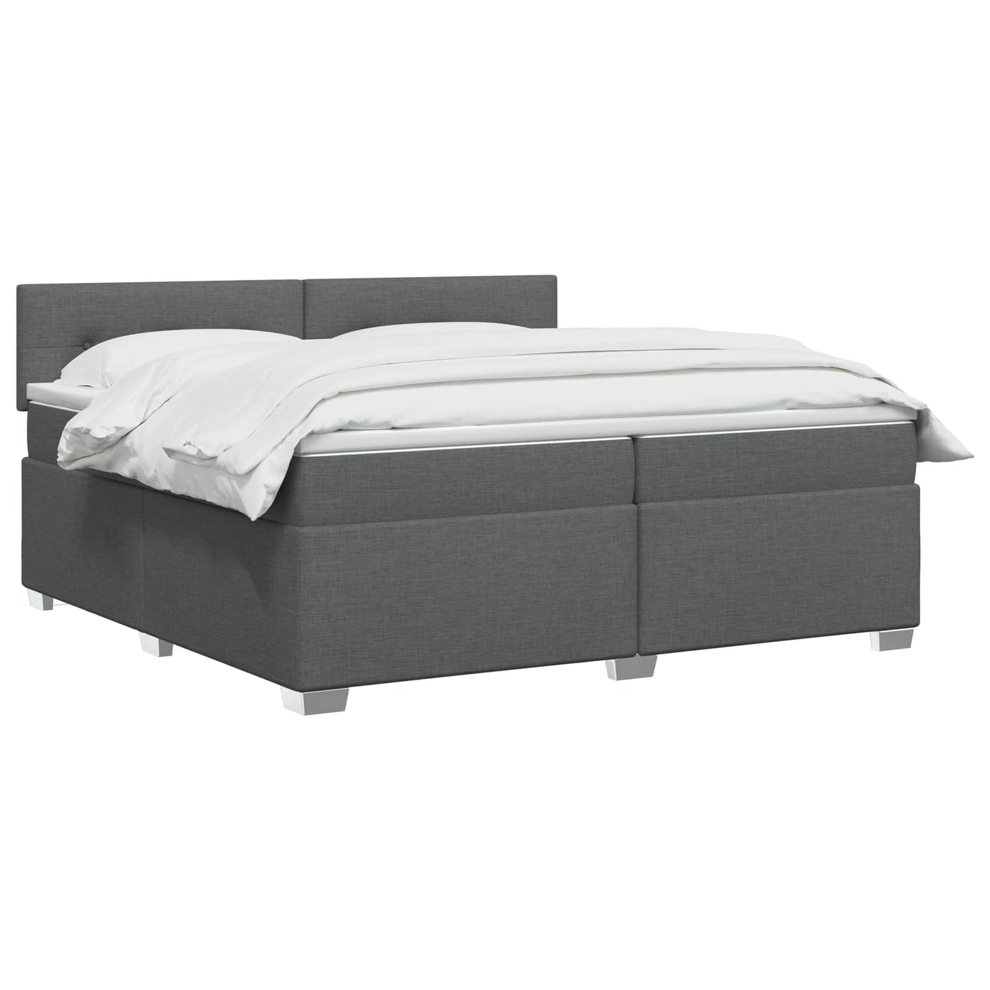 vidaXL Κρεβάτι box spring με στρώμα Σκούρο Γκρι 200 x 200 cm Ύφασμα