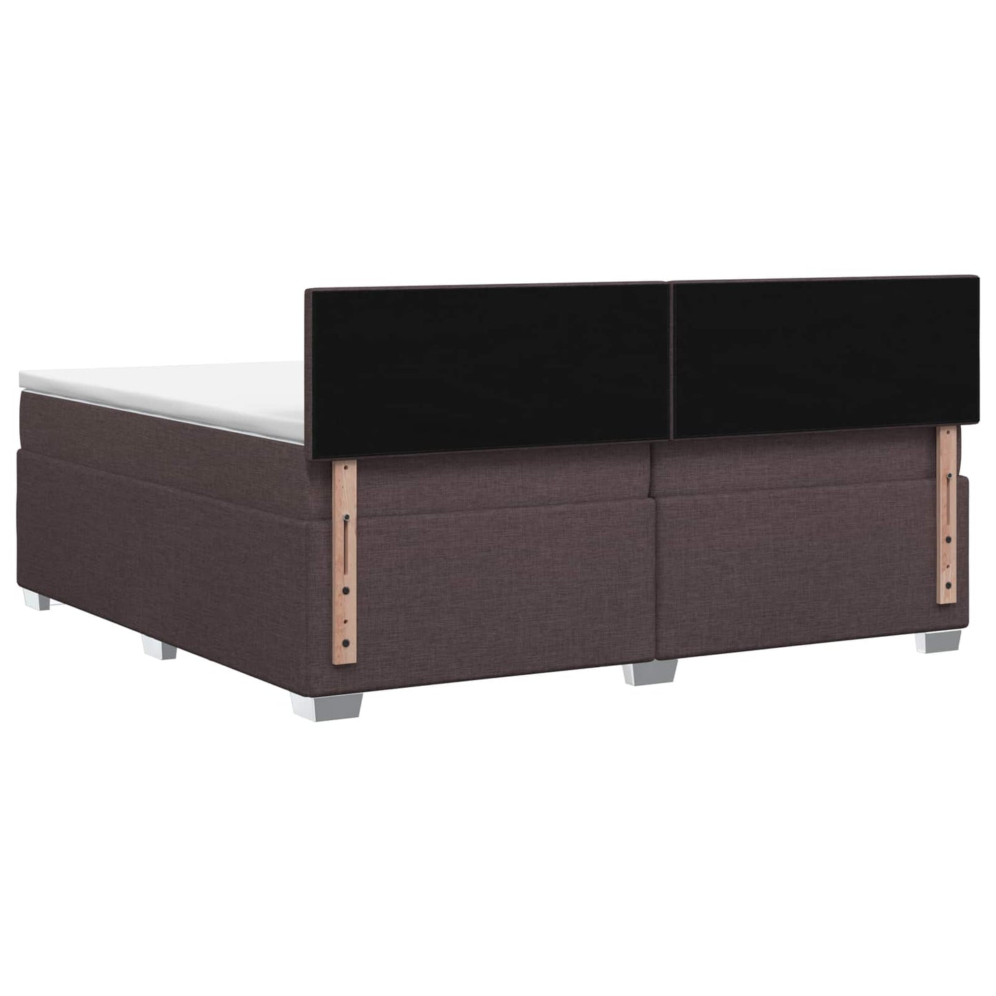 vidaXL Κρεβάτι box spring με στρώμα Σκούρο Καφέ 200 x 200 cm Ύφασμα