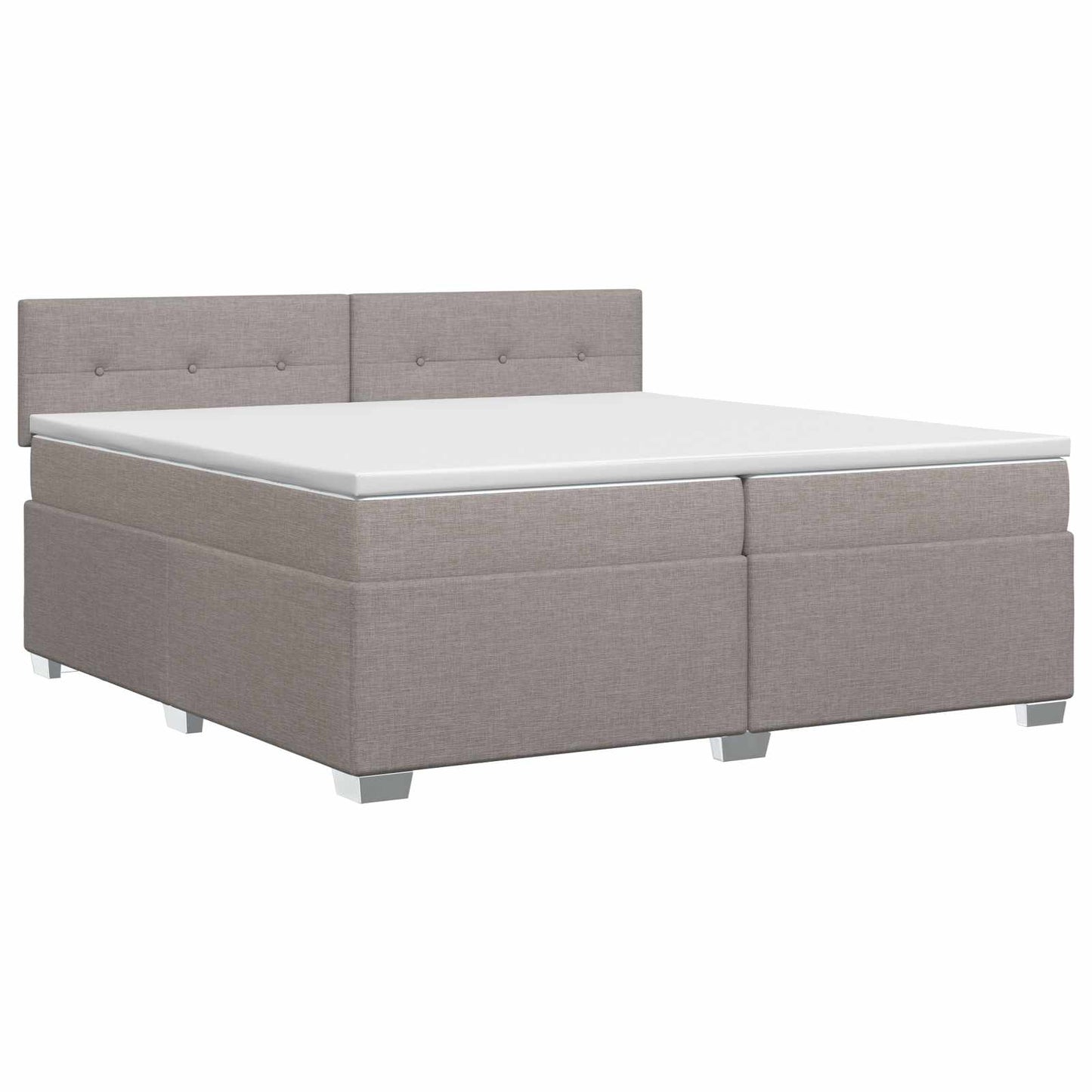 vidaXL Κρεβάτι box spring με στρώμα Taupe 200 x 200 cm Ύφασμα