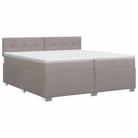 vidaXL Κρεβάτι box spring με στρώμα Taupe 200 x 200 cm Ύφασμα