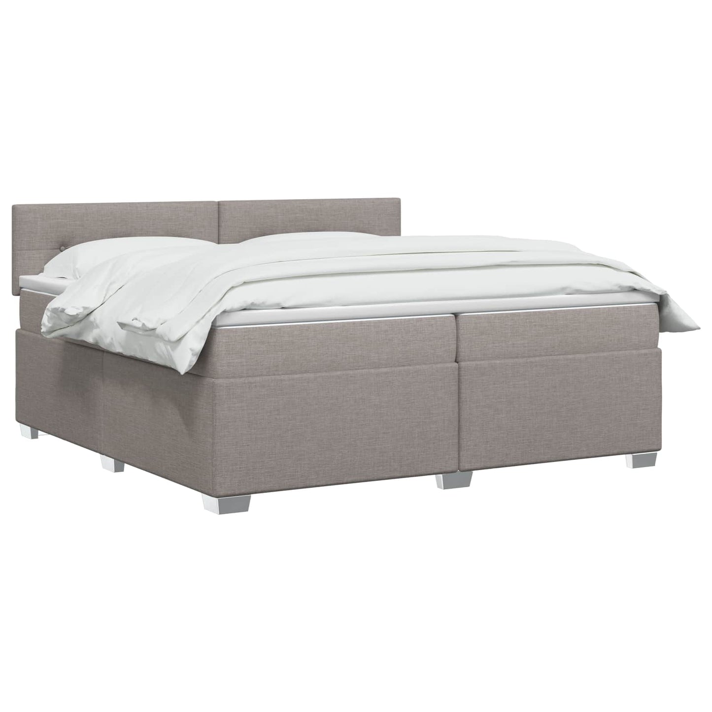 vidaXL Κρεβάτι box spring με στρώμα Taupe 200 x 200 cm Ύφασμα