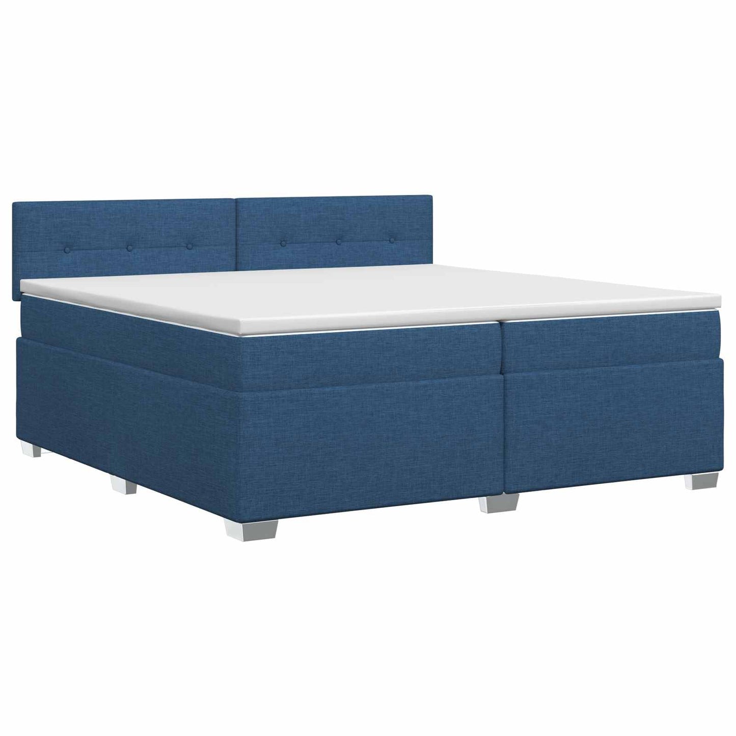 vidaXL Κρεβάτι box spring με στρώμα Μπλε 200 x 200 cm Ύφασμα