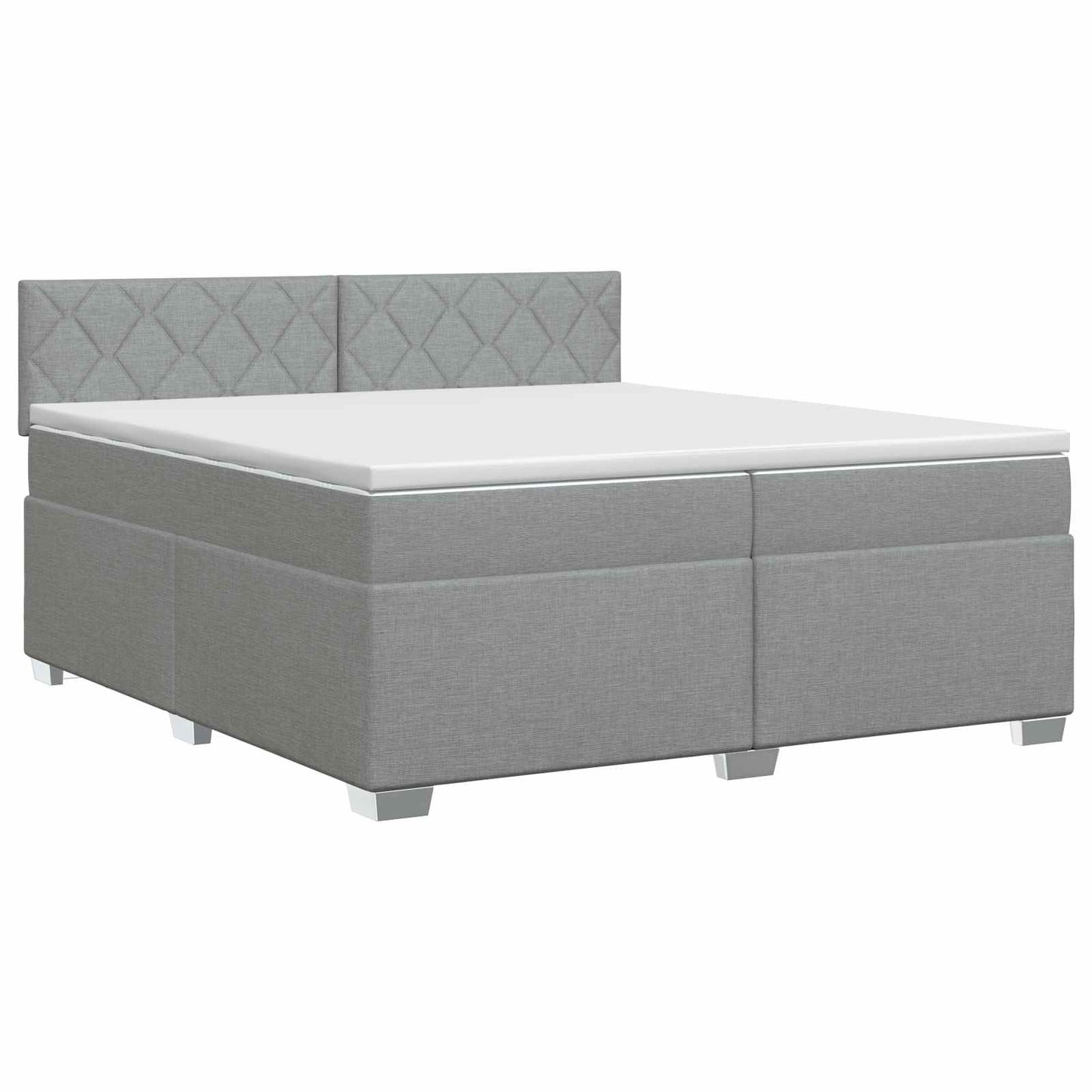 vidaXL Κρεβάτι box spring με στρώμα Ανοιχτό γκρι 200 x 200 cm Ύφασμα