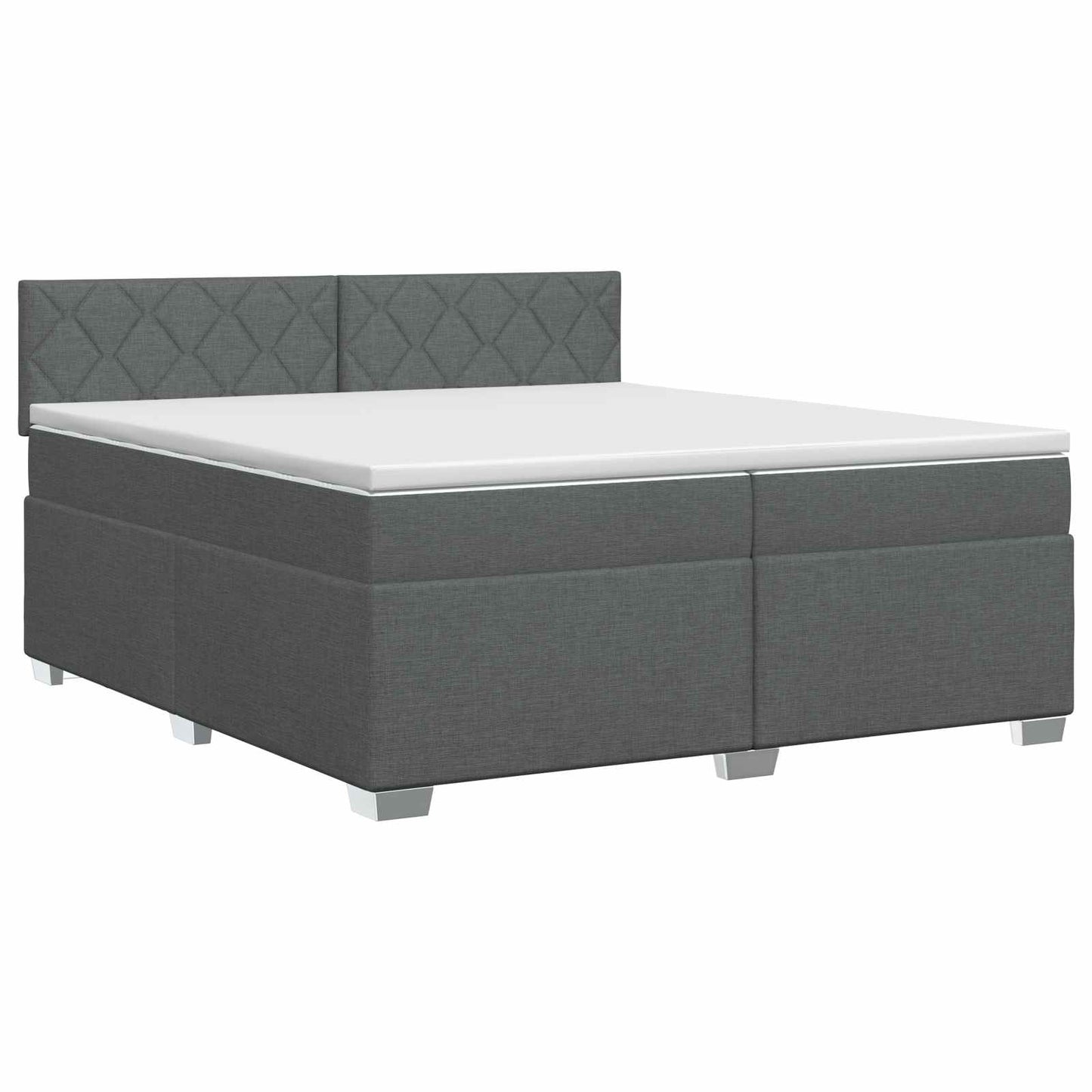 vidaXL Κρεβάτι box spring με στρώμα Σκούρο Γκρι 200 x 200 cm Ύφασμα