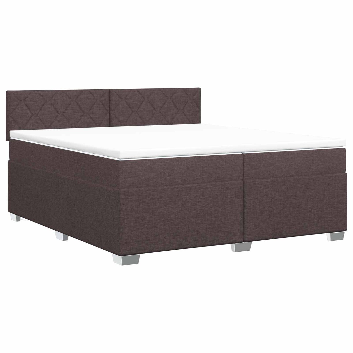 vidaXL Κρεβάτι box spring με στρώμα Σκούρο Καφέ 200 x 200 cm Ύφασμα