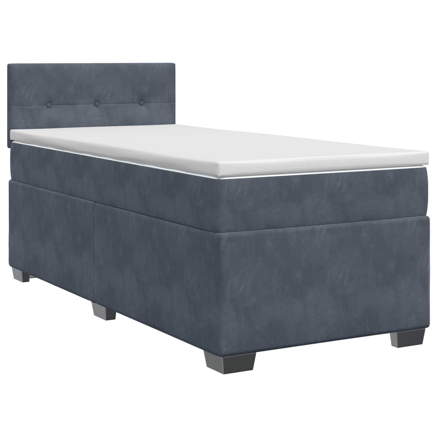vidaXL Κρεβάτι box spring με στρώμα Σκούρο Γκρι 80 x 200 cm Βελούδο
