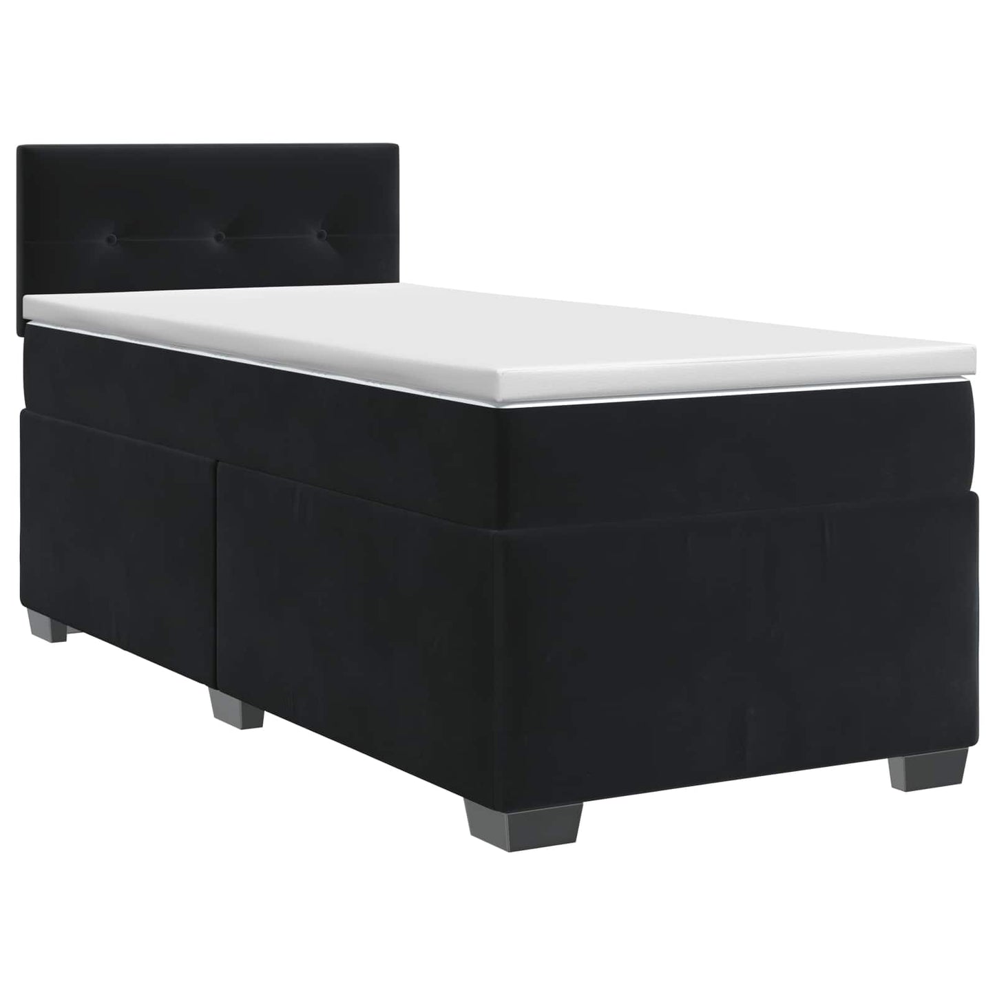 vidaXL Κρεβάτι box spring με στρώμα Μαύρο 80 x 200 cm Βελούδο