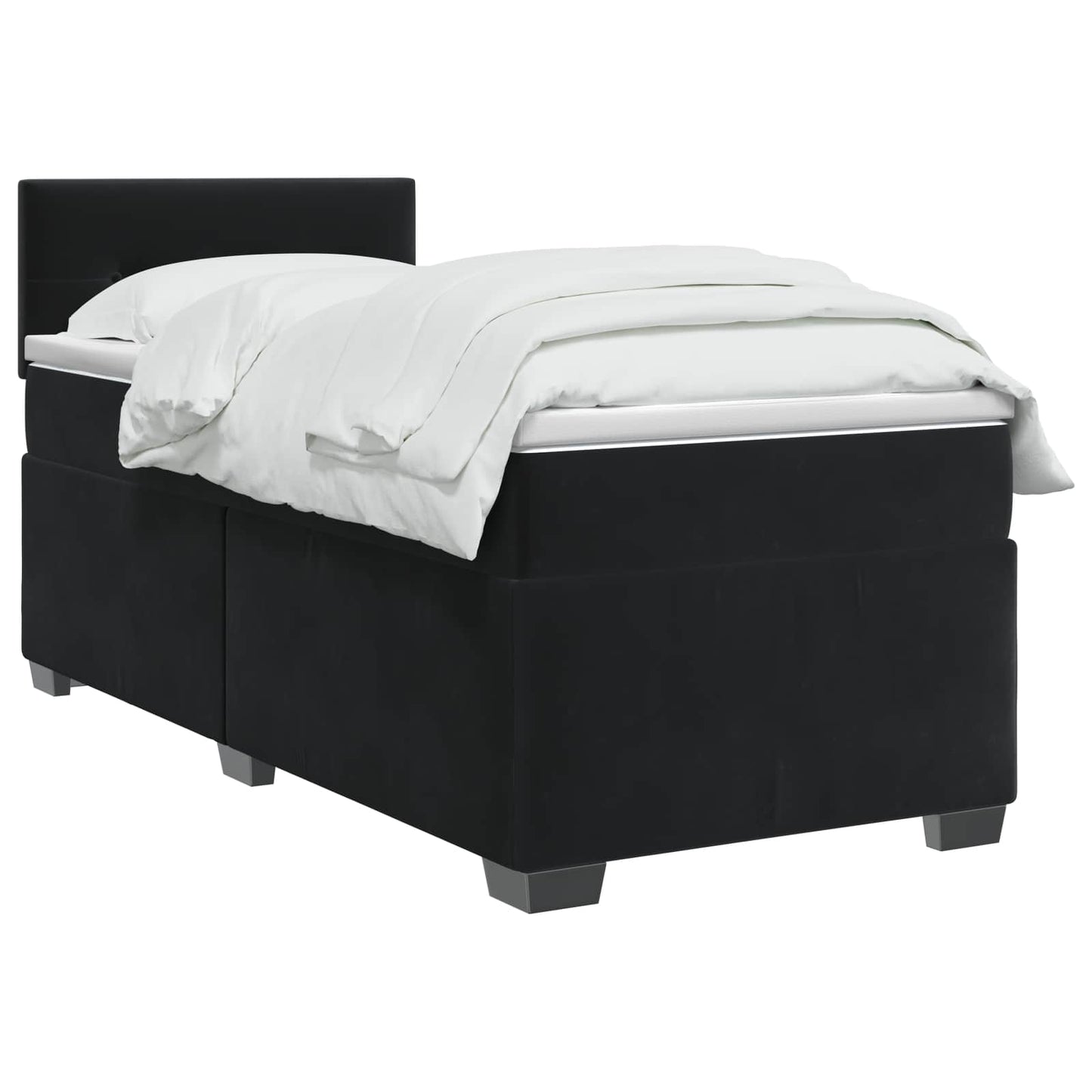 vidaXL Κρεβάτι box spring με στρώμα Μαύρο 80 x 200 cm Βελούδο