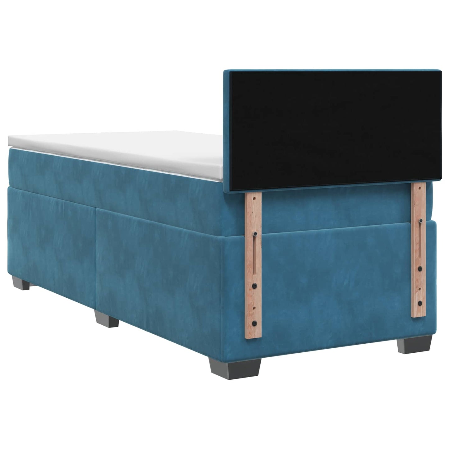 vidaXL Κρεβάτι box spring με στρώμα Σκούρο Μπλε 90 x 190 cm Βελούδο