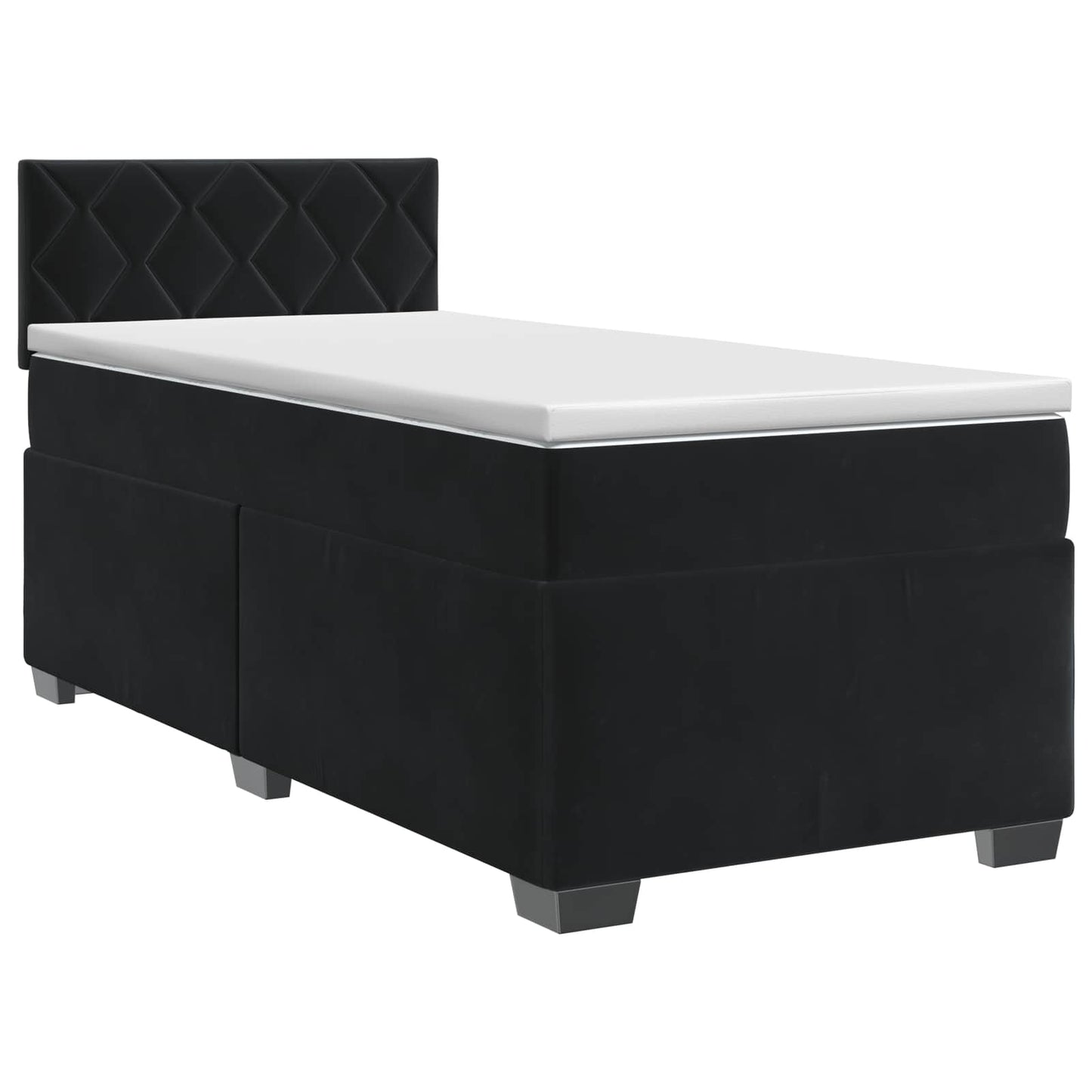 vidaXL Κρεβάτι box spring με στρώμα Μαύρο 90 x 190 cm Βελούδο