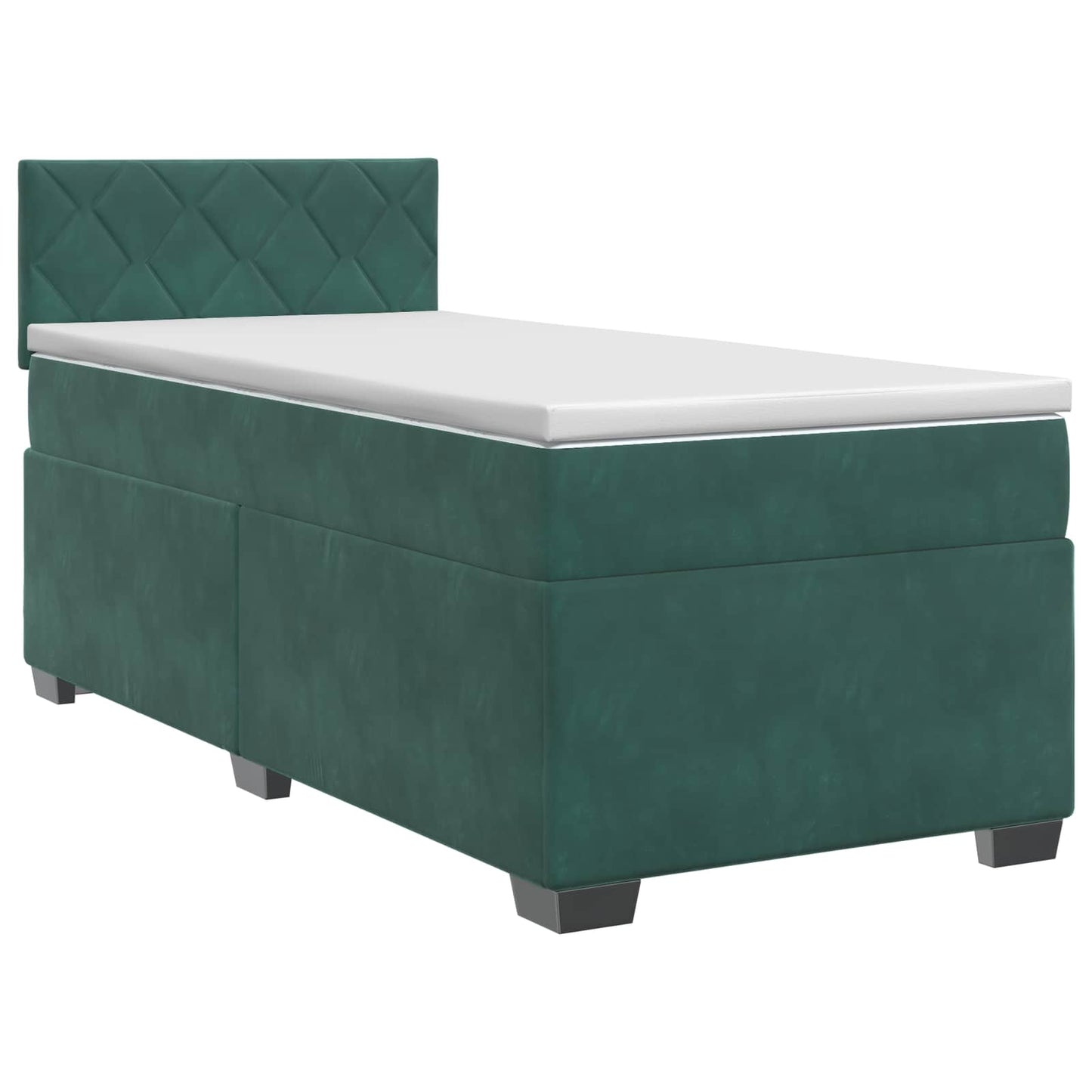 vidaXL Κρεβάτι box spring με στρώμα Σκούρο Πράσινο 100 x 200 cm