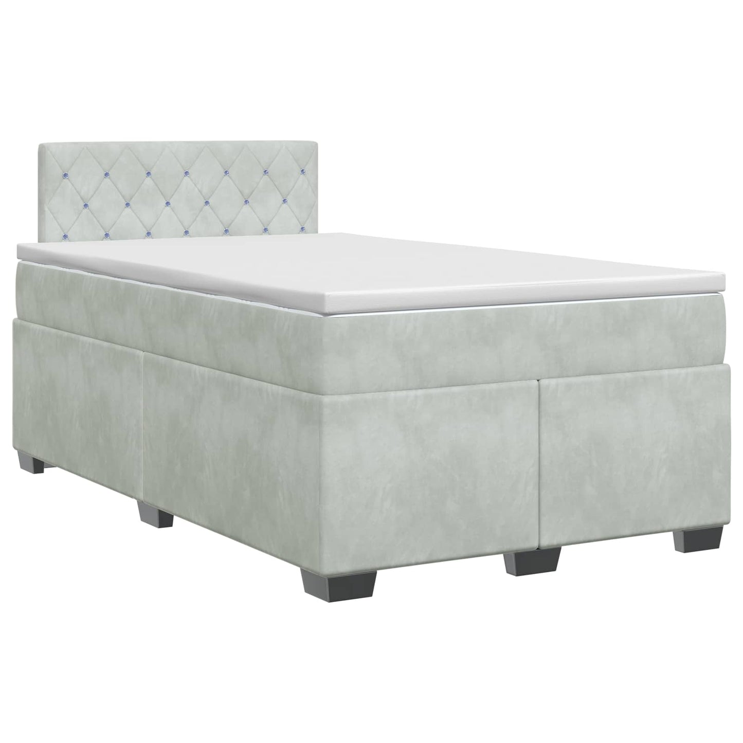 vidaXL Κρεβάτι box spring με στρώμα Ανοιχτό γκρι 120 x 190 cm Βελούδο
