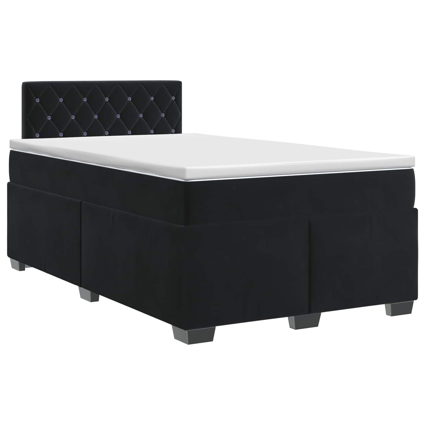 vidaXL Κρεβάτι box spring με στρώμα Μαύρο 120 x 190 cm Βελούδο