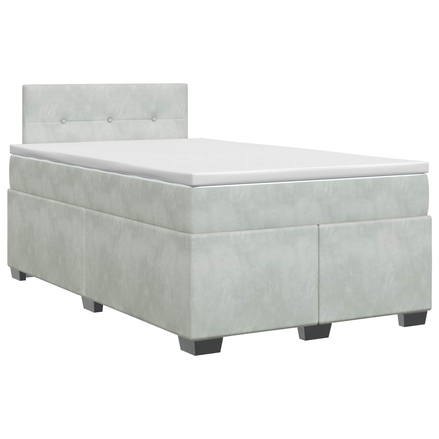 vidaXL Κρεβάτι box spring με στρώμα Ανοιχτό γκρι 120 x 190 cm Βελούδο