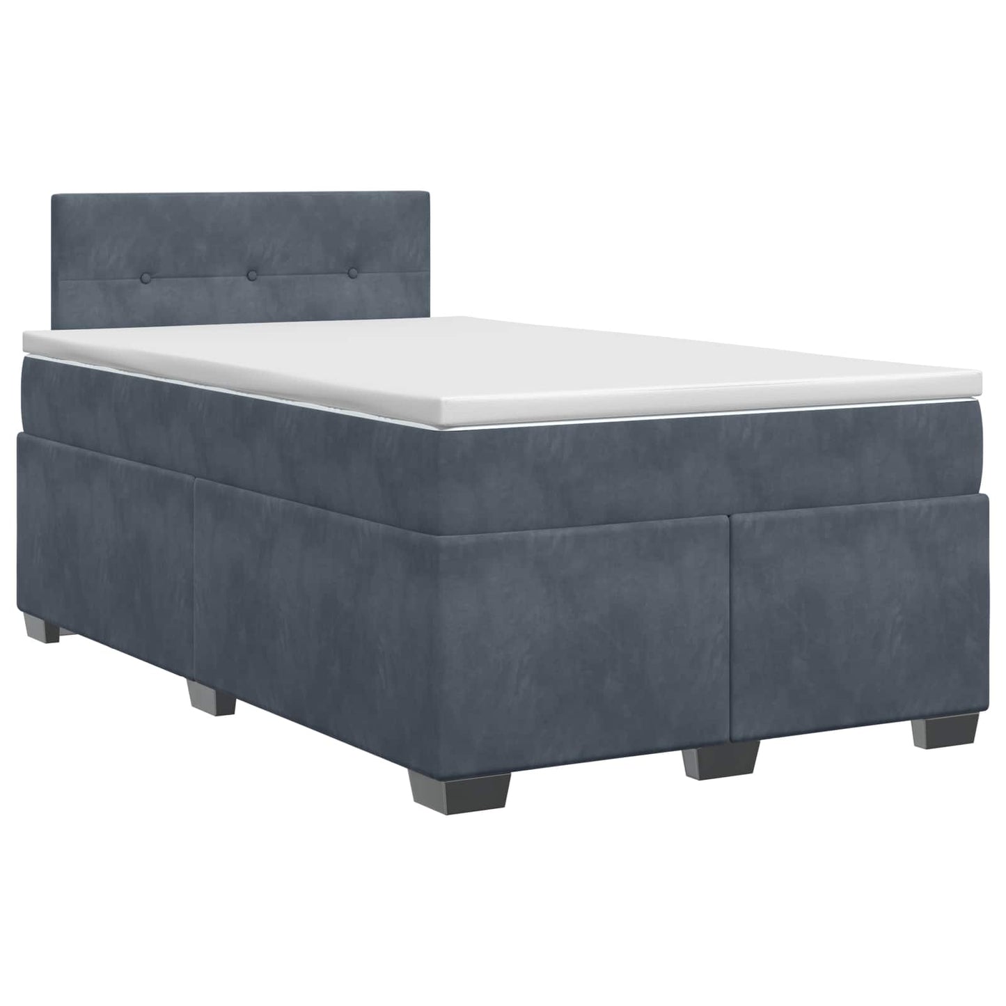 vidaXL Κρεβάτι box spring με στρώμα Σκούρο Γκρι 120 x 190 cm Βελούδο