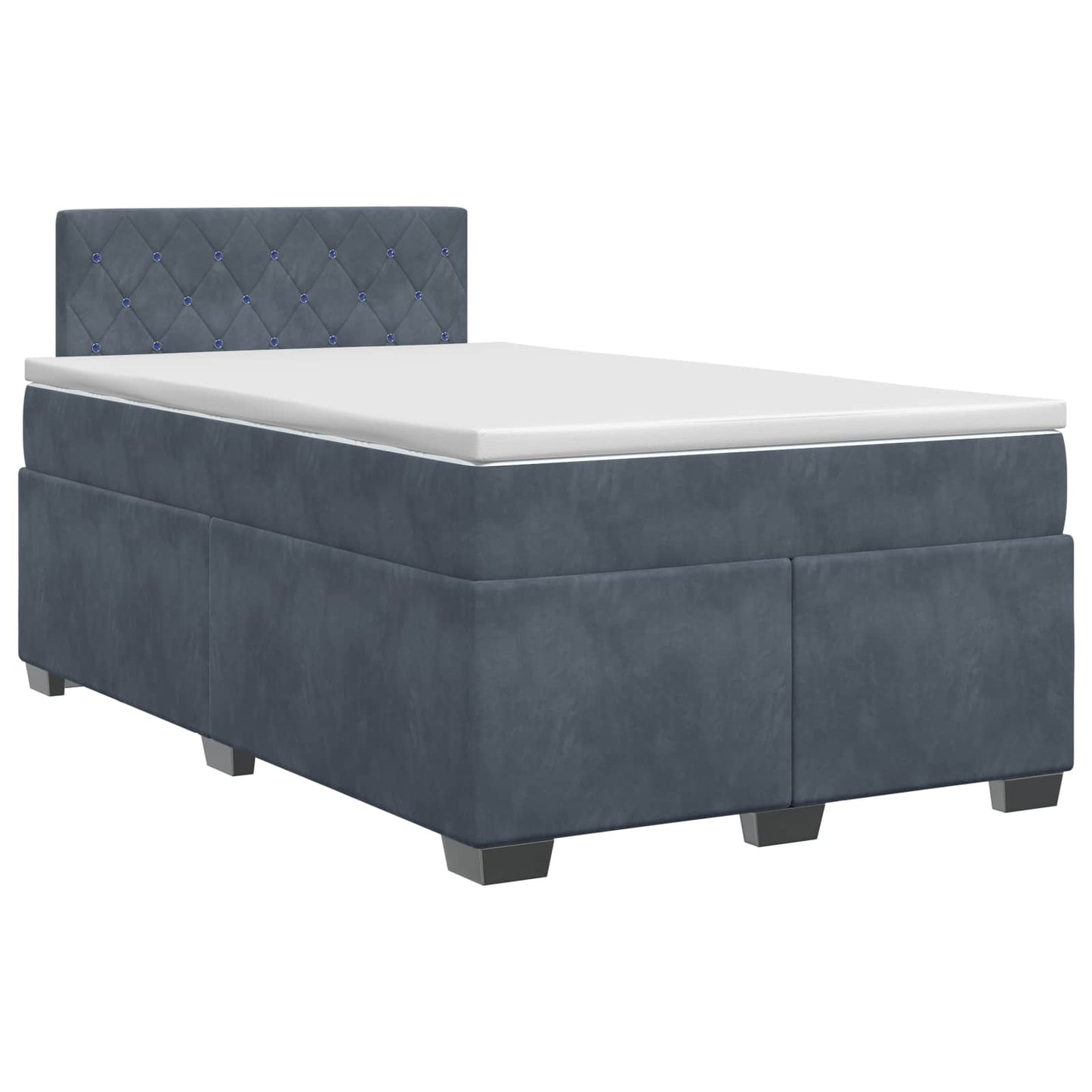 vidaXL Κρεβάτι box spring με στρώμα Σκούρο Γκρι 120 x 200 cm Βελούδο