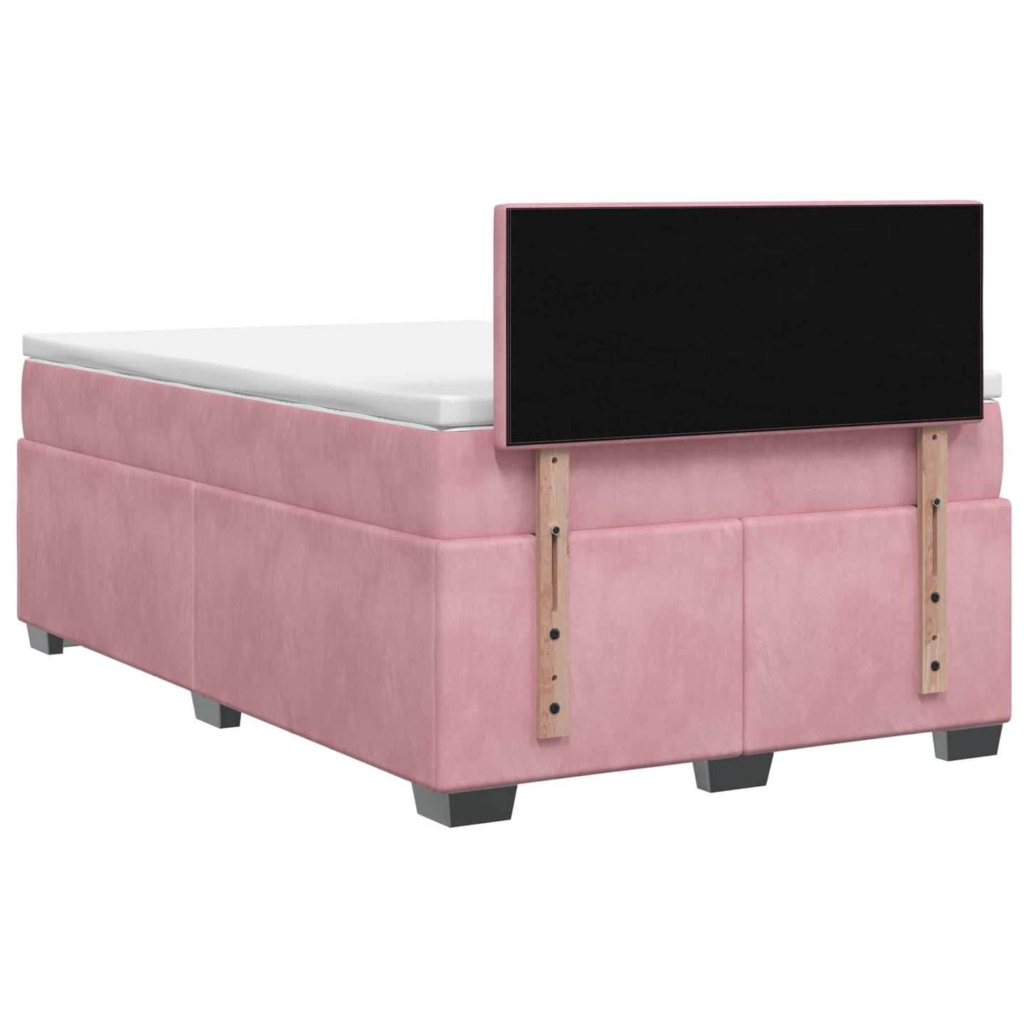 vidaXL Κρεβάτι box spring με στρώμα Ροζ 120 x 200 cm Βελούδο