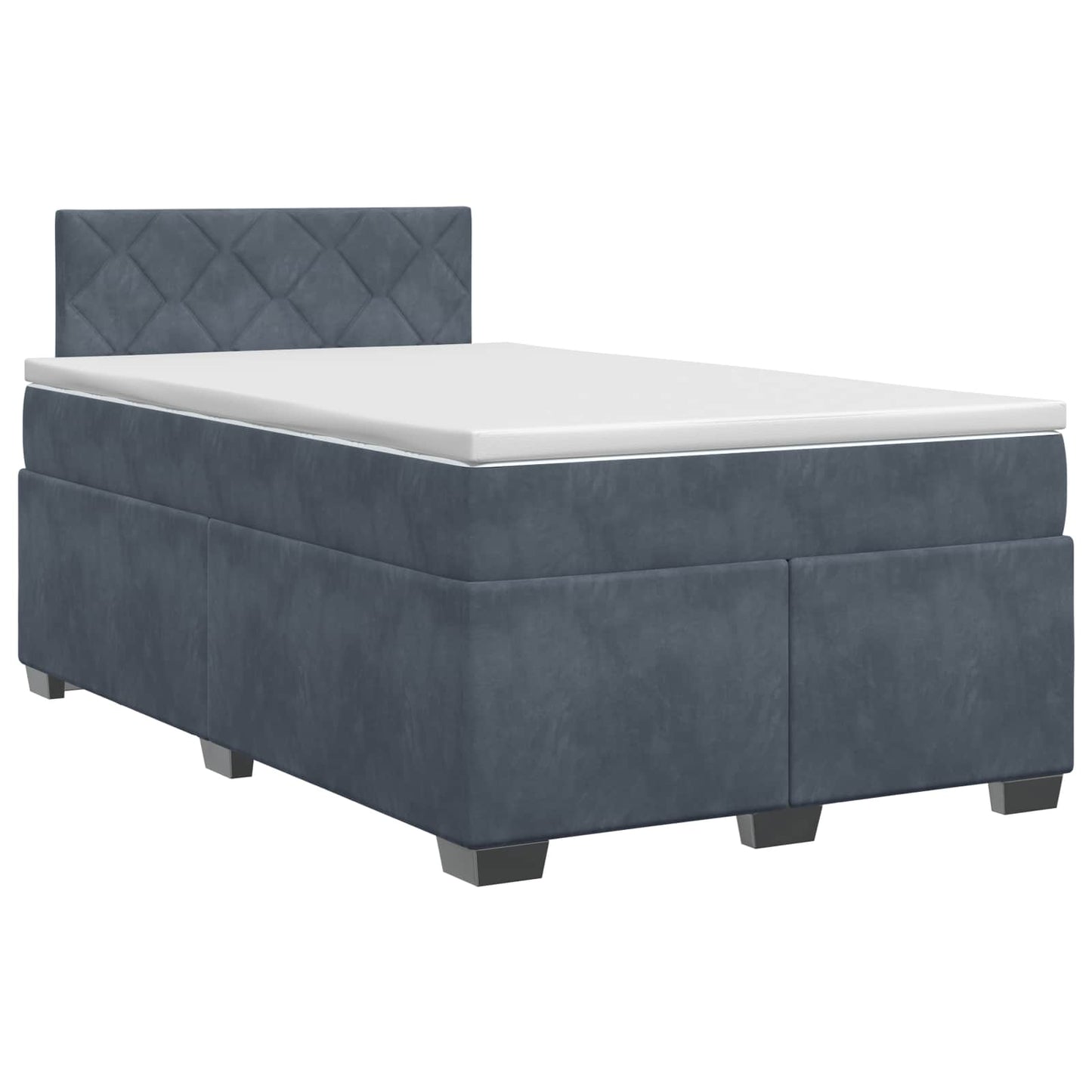 vidaXL Κρεβάτι box spring με στρώμα Σκούρο Γκρι 120 x 200 cm Βελούδο