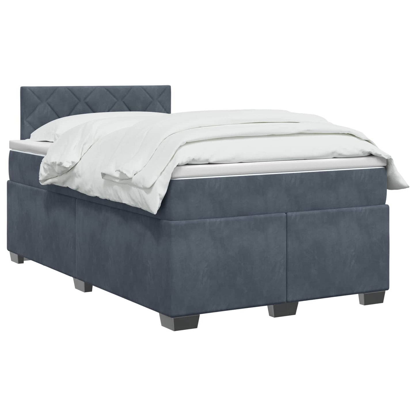 vidaXL Κρεβάτι box spring με στρώμα Σκούρο Γκρι 120 x 200 cm Βελούδο