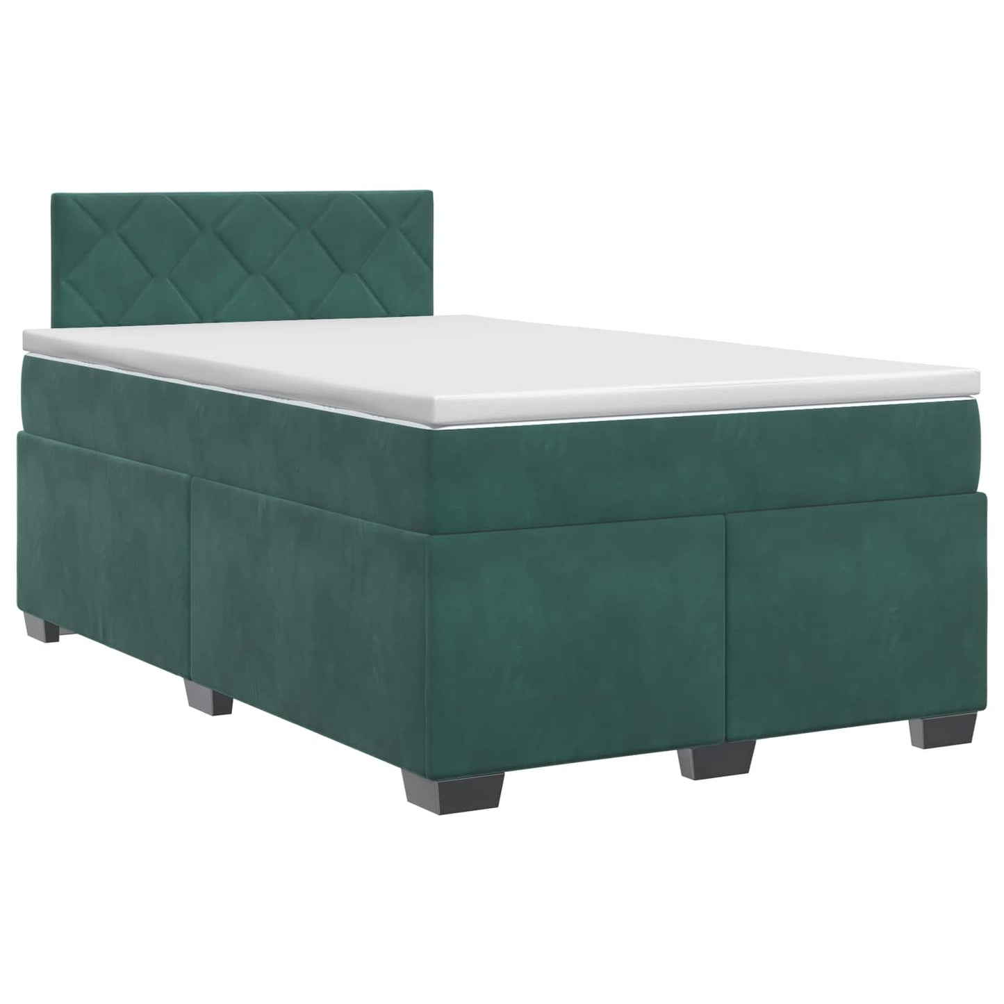 vidaXL Κρεβάτι box spring με στρώμα Σκούρο Πράσινο 120 x 200 cm