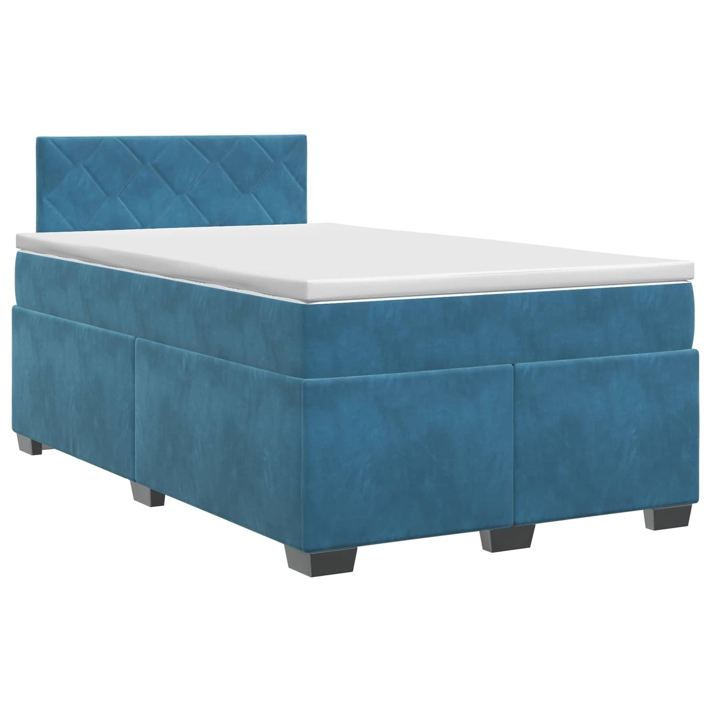 vidaXL Κρεβάτι box spring με στρώμα Σκούρο Μπλε 120 x 200 cm Βελούδο