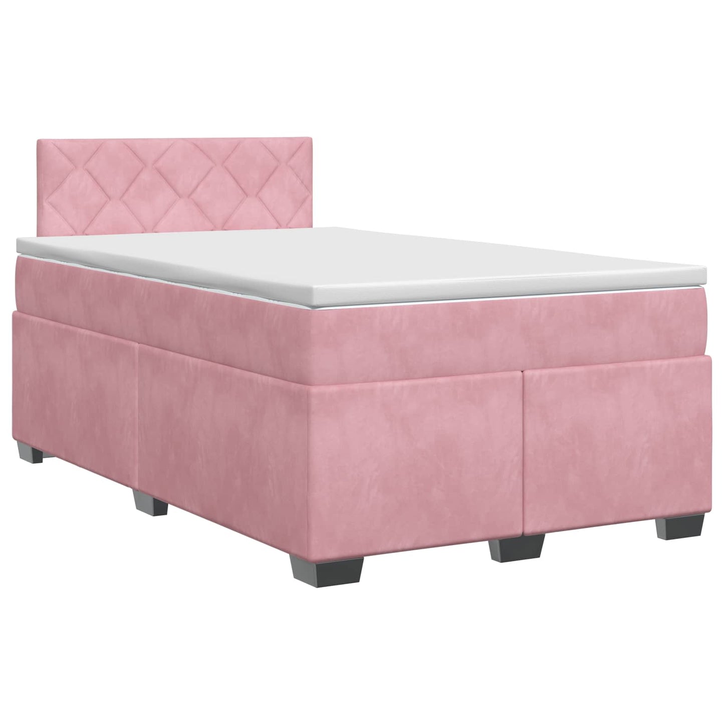 vidaXL Κρεβάτι box spring με στρώμα Ροζ 120 x 200 cm Βελούδο