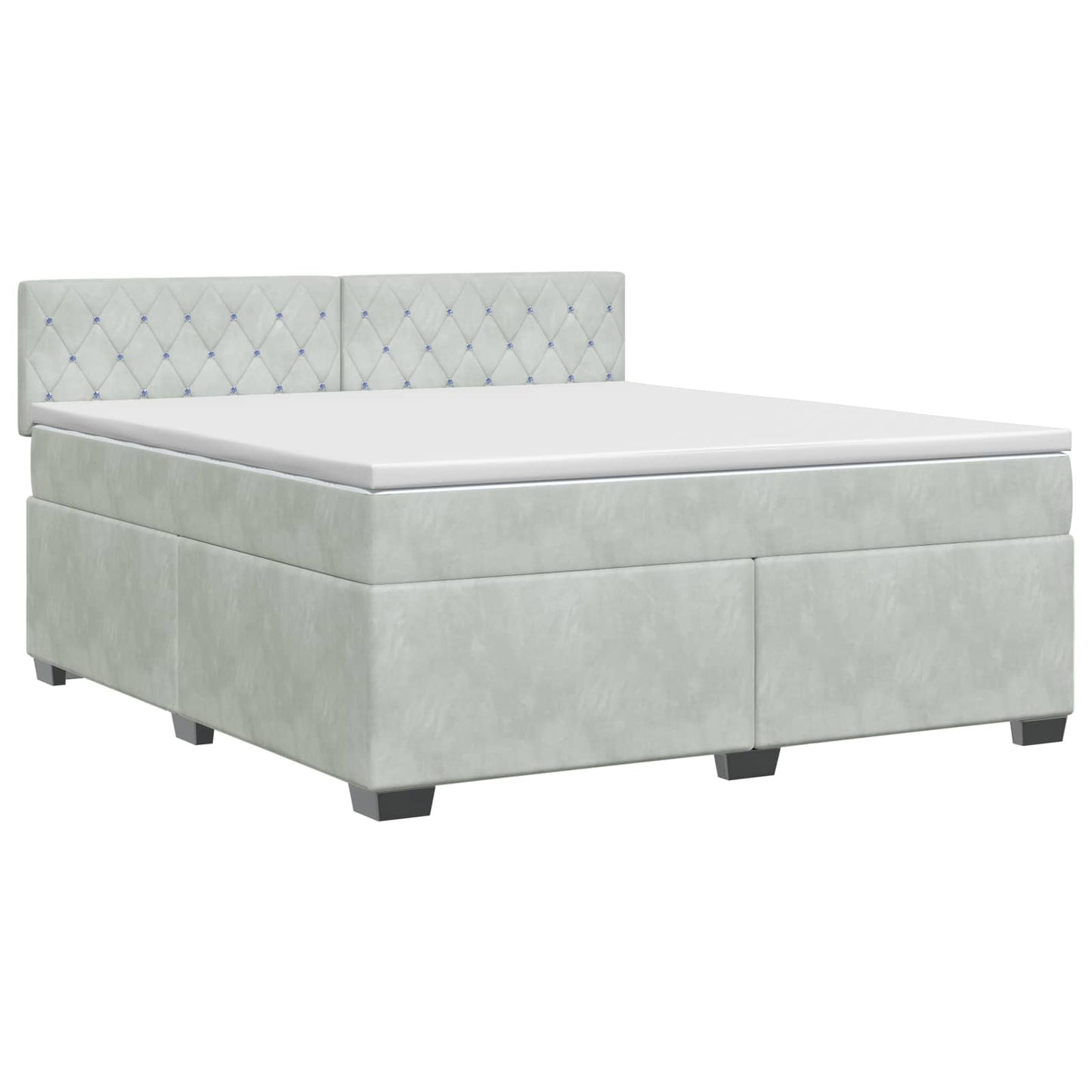 vidaXL Κρεβάτι box spring με στρώμα Ανοιχτό γκρι 140 x 190 cm Βελούδο