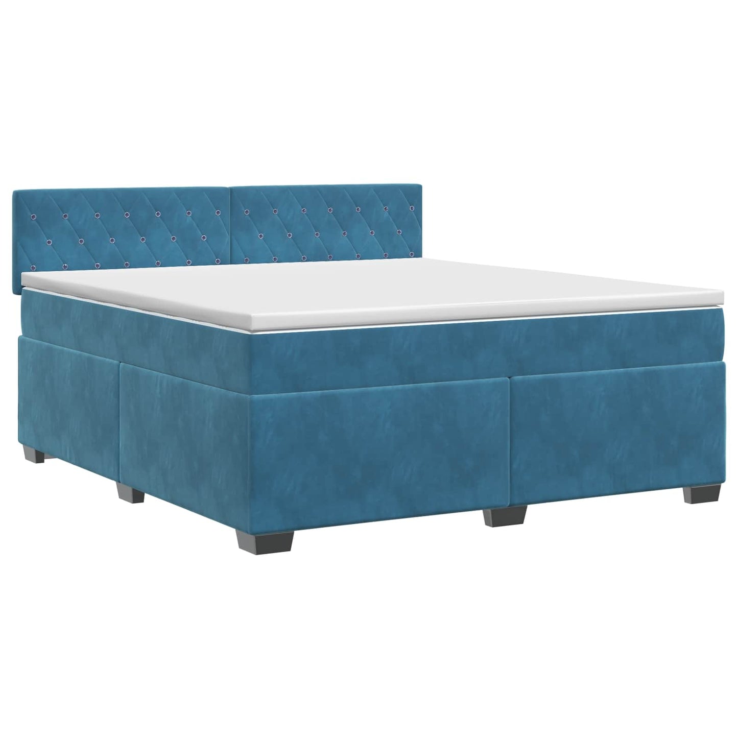 vidaXL Κρεβάτι box spring με στρώμα Σκούρο Μπλε 140 x 190 cm Βελούδο