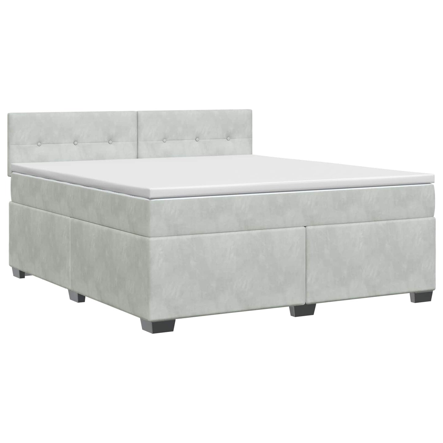 vidaXL Κρεβάτι box spring με στρώμα Ανοιχτό γκρι 140 x 190 cm Βελούδο