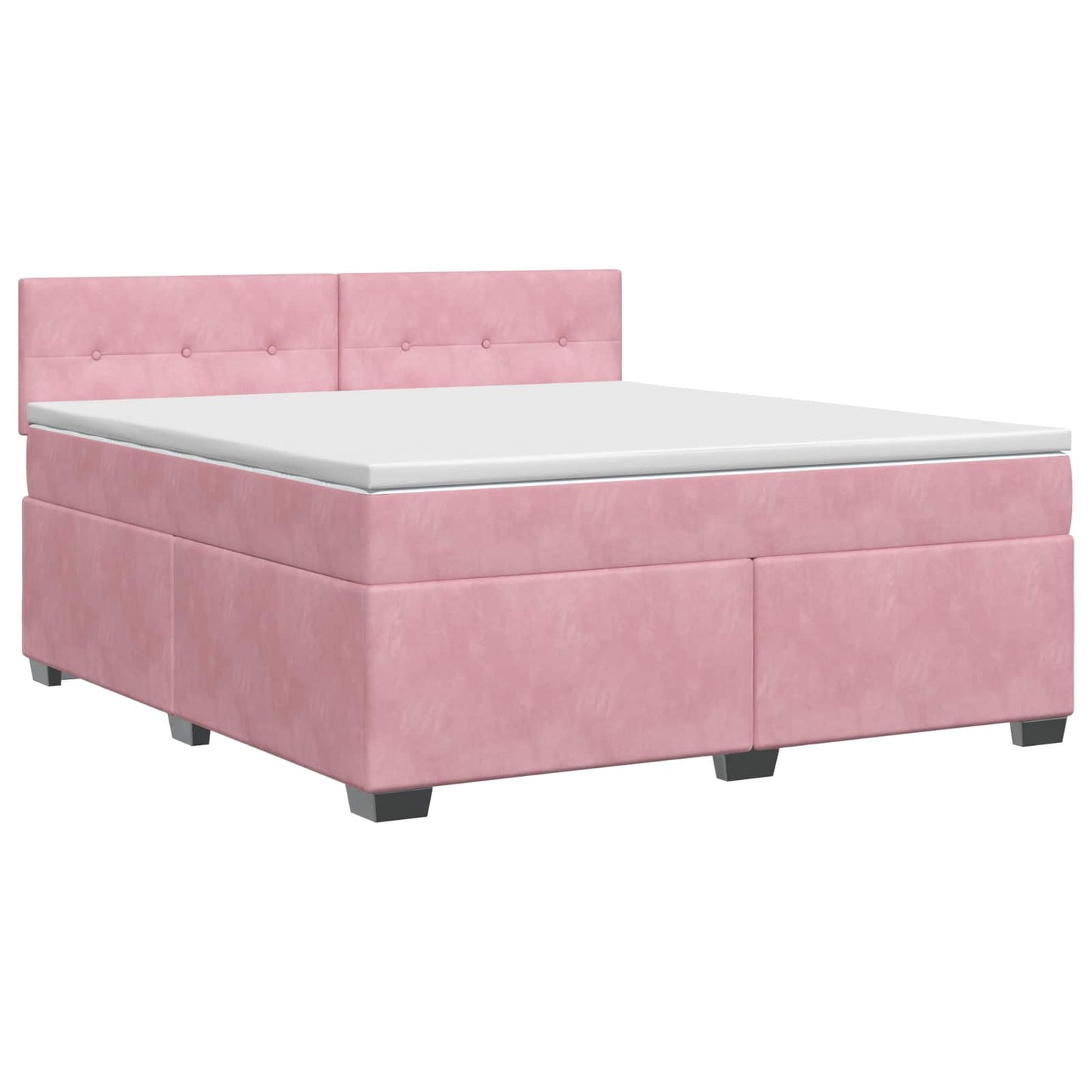 vidaXL Κρεβάτι box spring με στρώμα Ροζ 140 x 190 cm Βελούδο