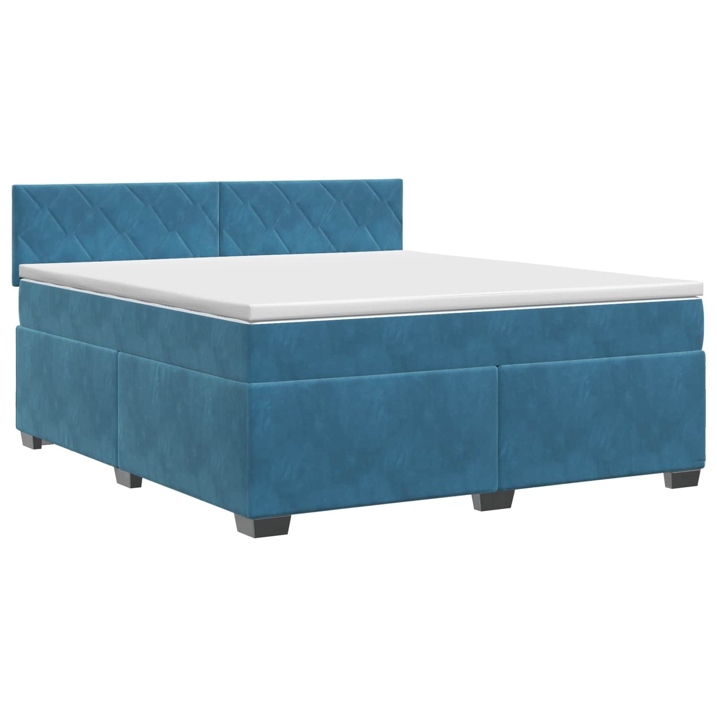 vidaXL Κρεβάτι box spring με στρώμα Σκούρο Μπλε 140 x 190 cm Βελούδο