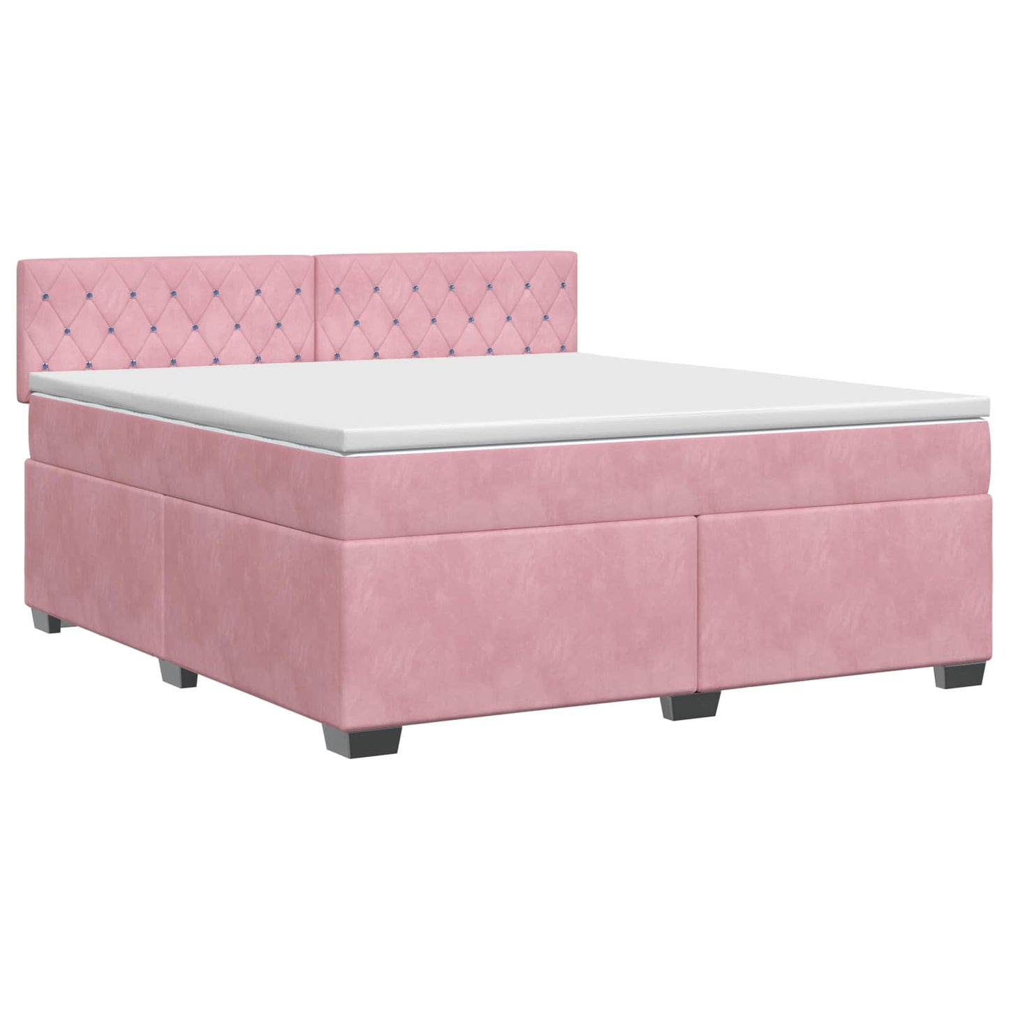 vidaXL Κρεβάτι box spring με στρώμα Ροζ 140 x 200 cm Βελούδο