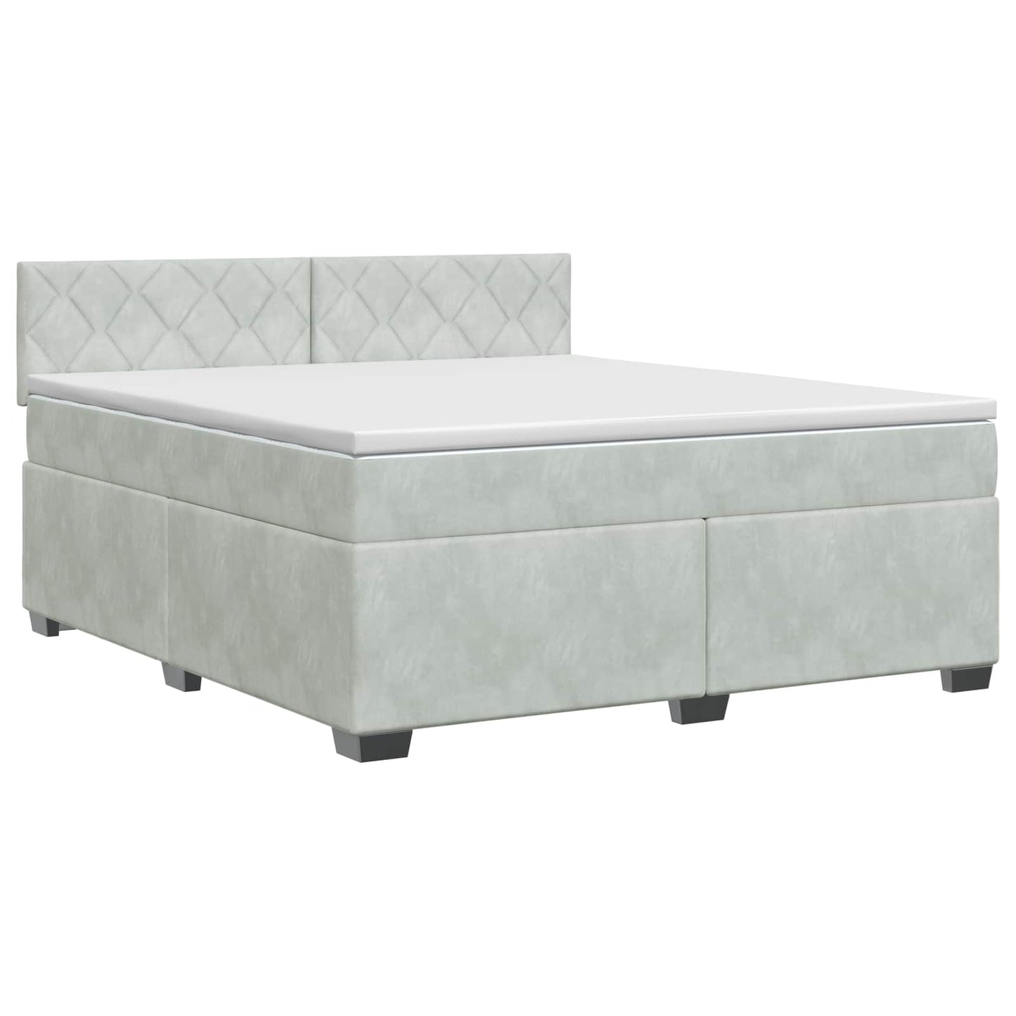 vidaXL Κρεβάτι box spring με στρώμα Ανοιχτό γκρι 140 x 200 cm Βελούδο