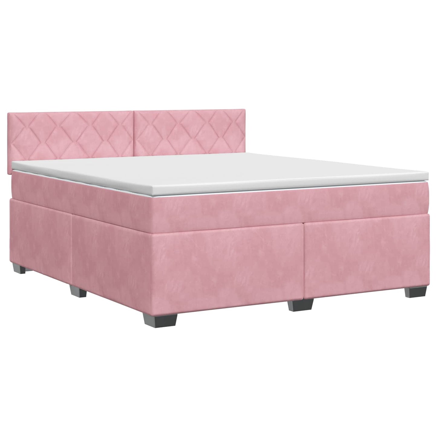 vidaXL Κρεβάτι box spring με στρώμα Ροζ 140 x 200 cm Βελούδο