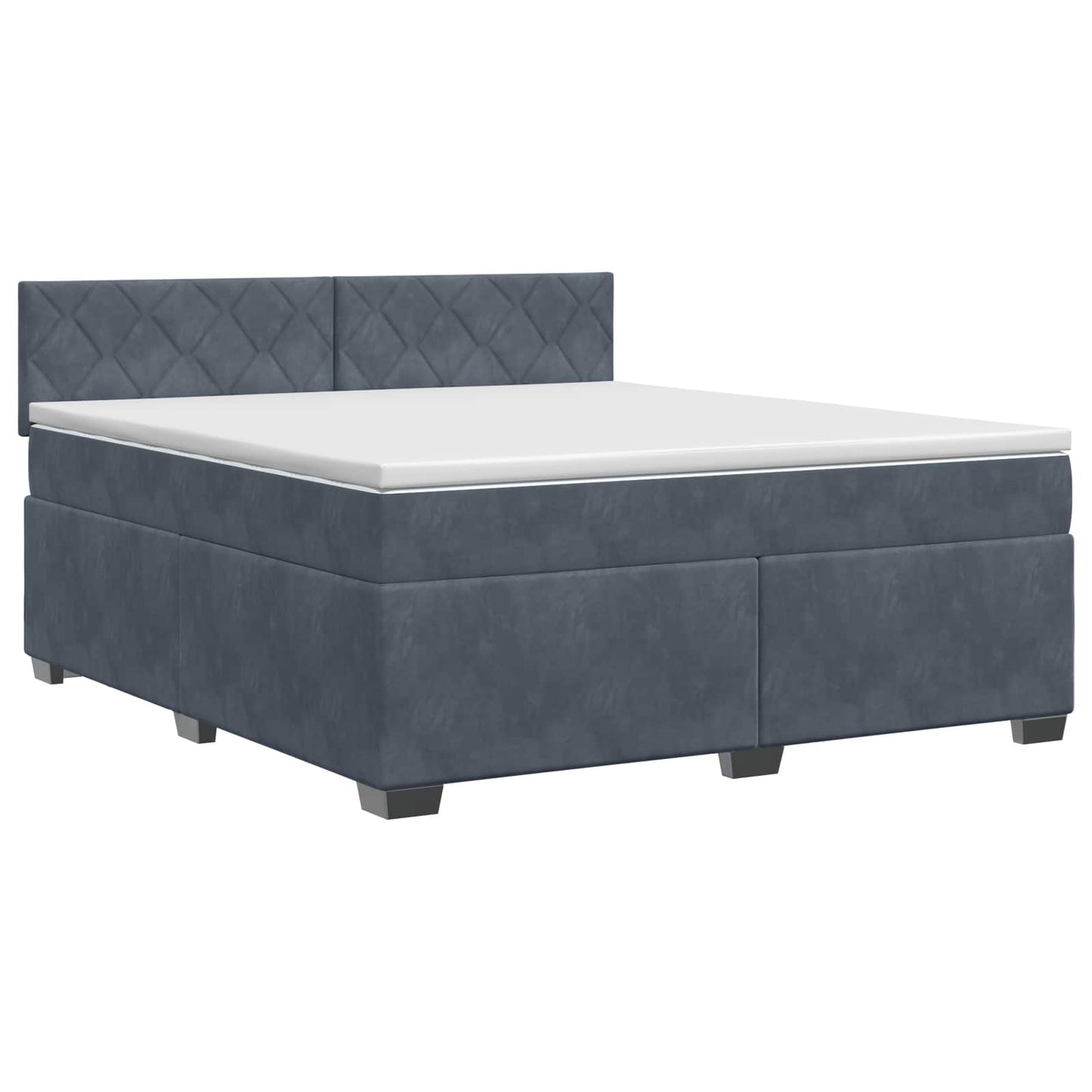 vidaXL Κρεβάτι box spring με στρώμα Σκούρο Γκρι 160 x 200 cm Βελούδο