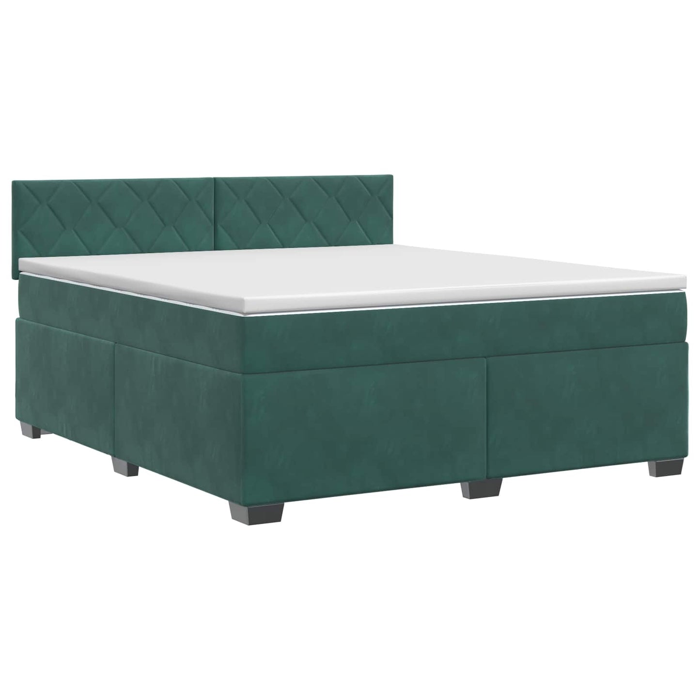 vidaXL Κρεβάτι box spring με στρώμα Σκούρο Πράσινο 160 x 200 cm